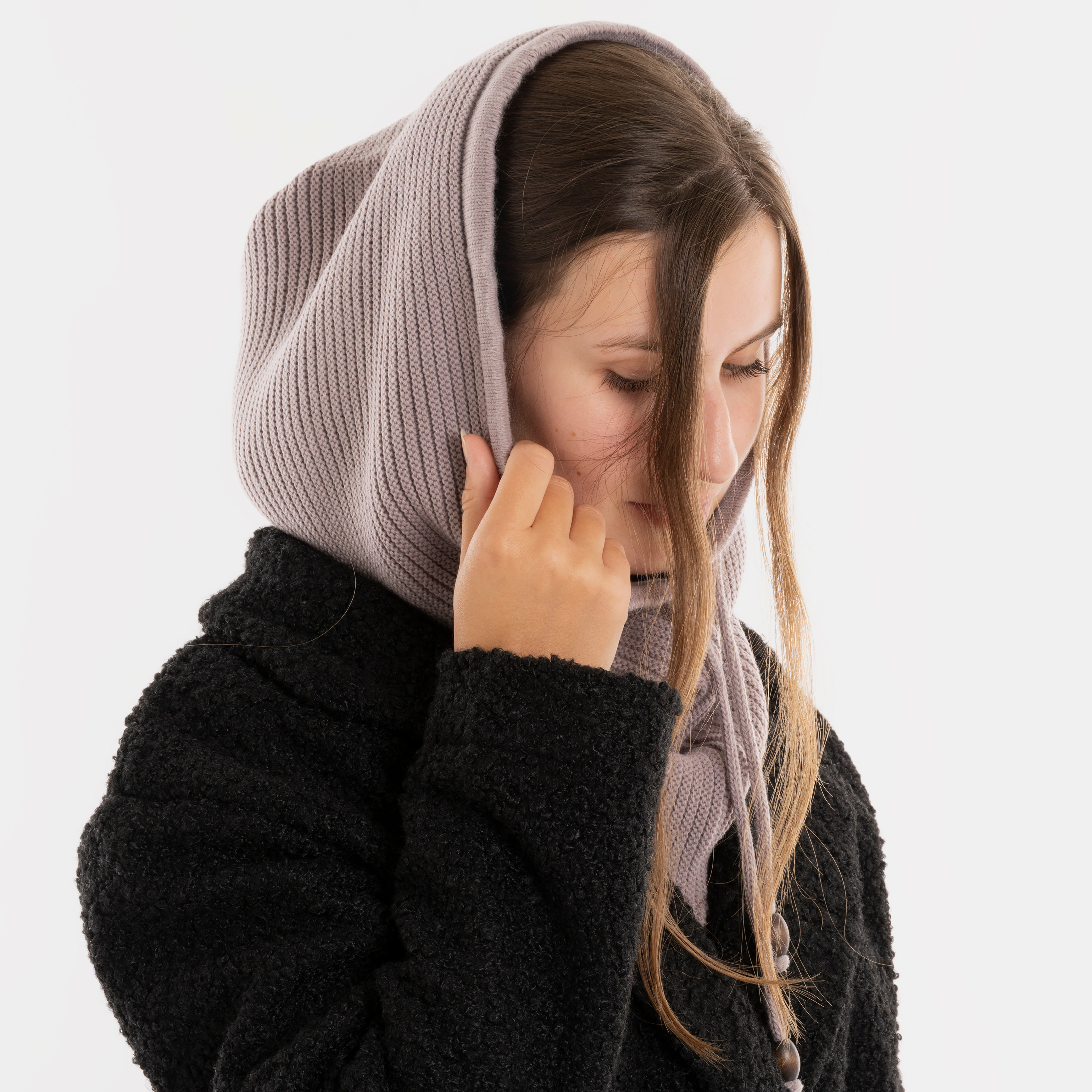 Evy Hooded Scarf Mauve