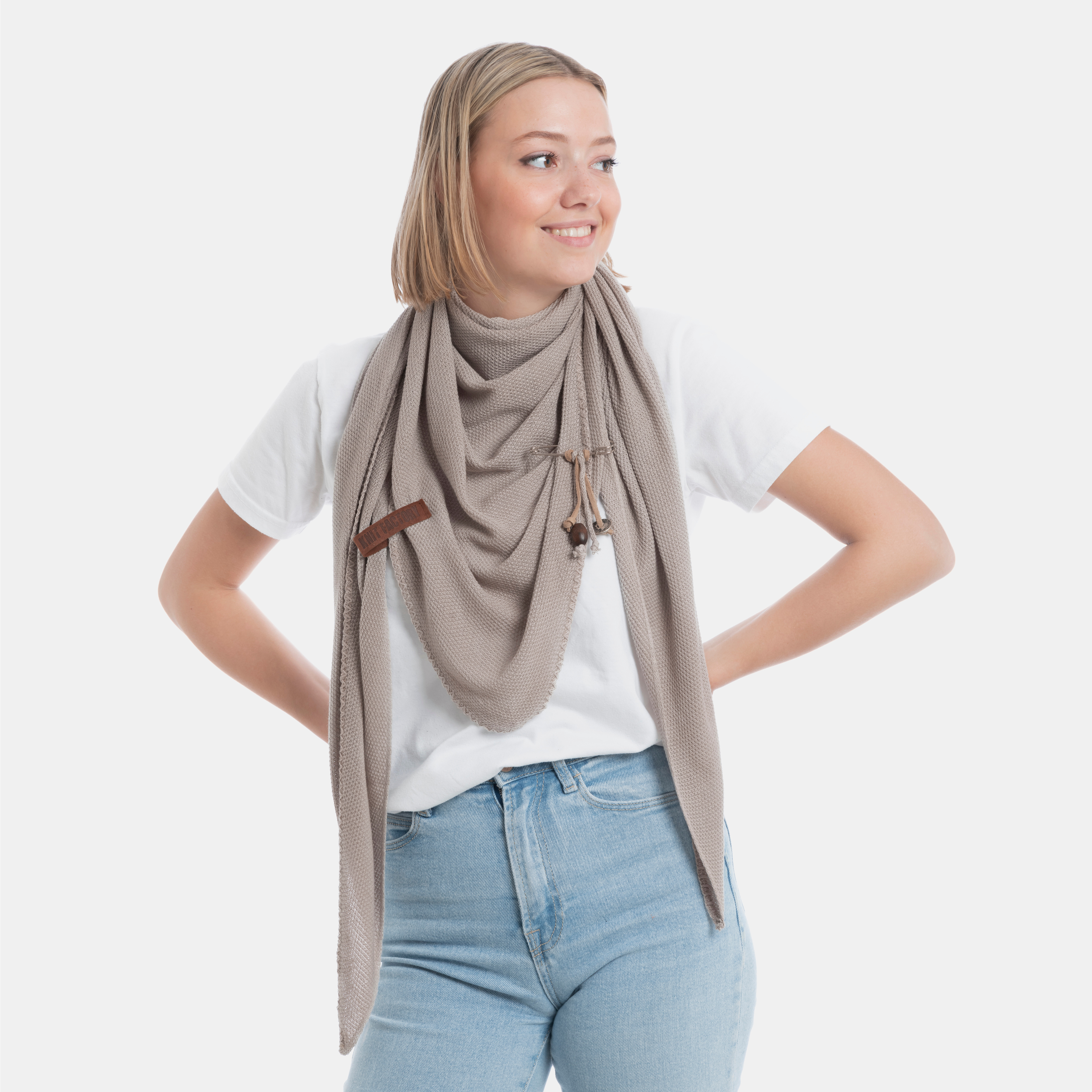 Lola Triangle Scarf Pebble Grey