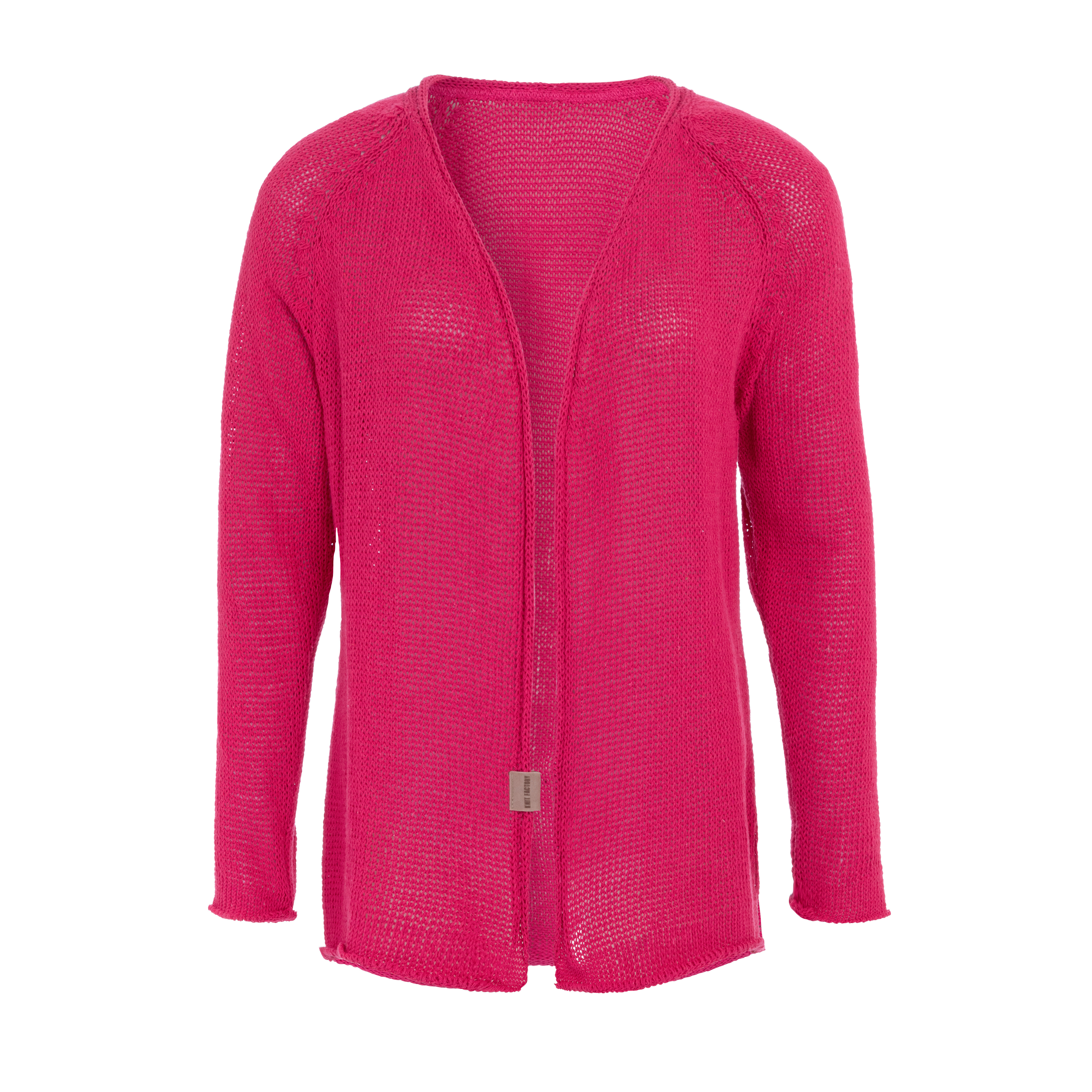 Jasmin Kort Gebreid Vest Fuchsia - 36/38