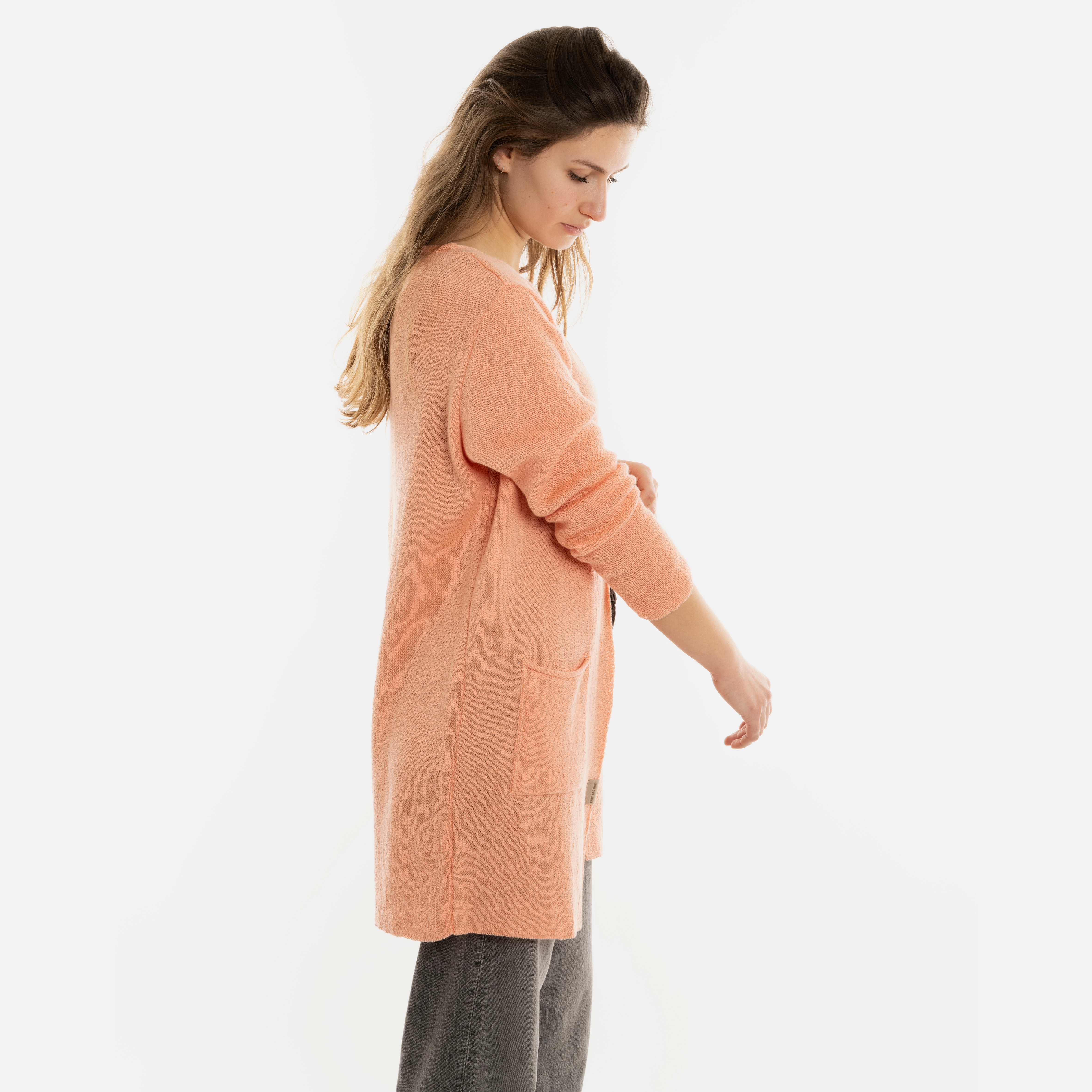 Ella Gebreid Vest Apricot - 40/42