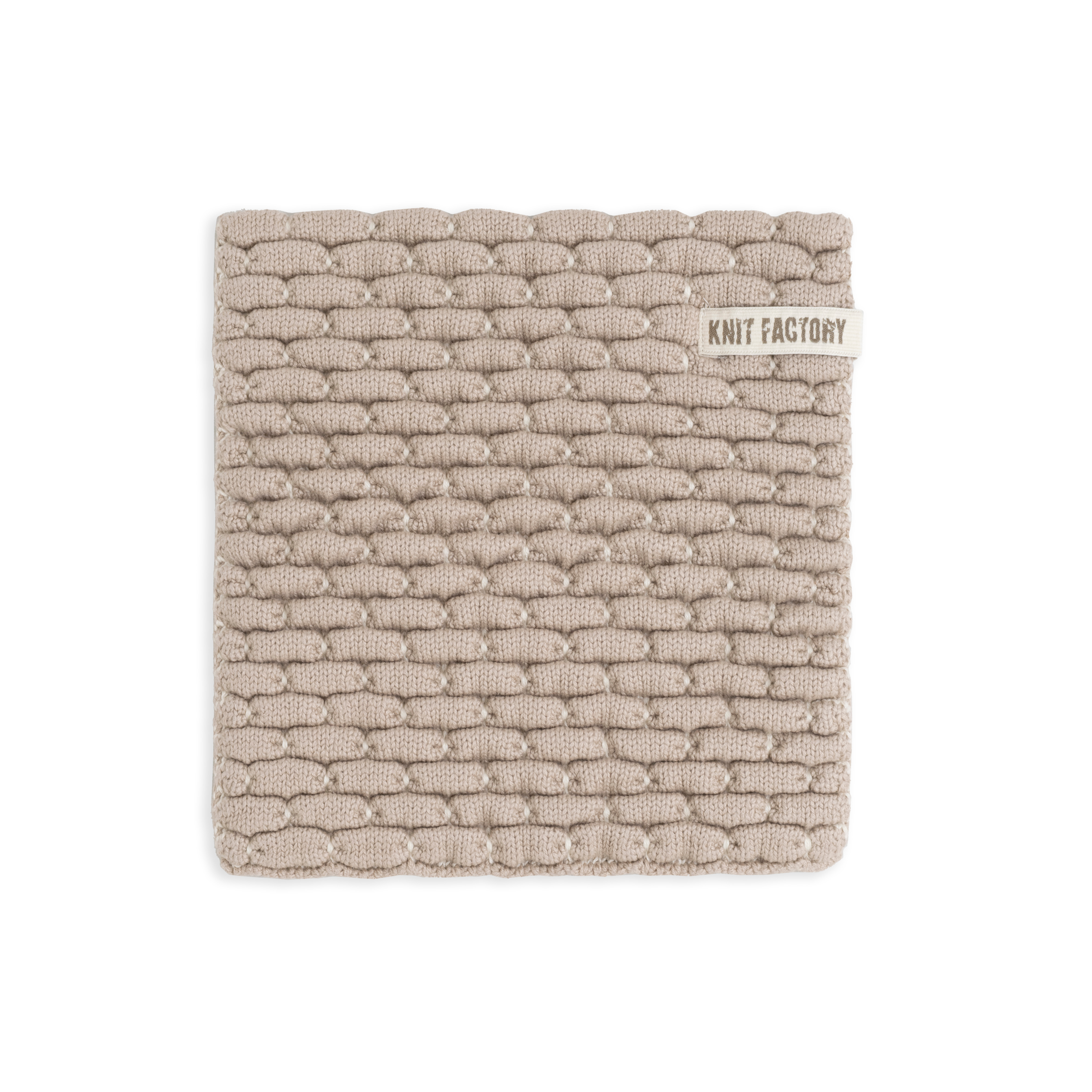 Knitted trivet Block Ecru/Taupe