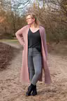 Gina Lang Gebreid Vest Zwart - 40/42 - Met steekzakken