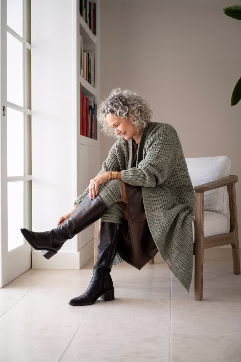 Marlo Long Knitted Cardigan Urban Green - 36/38