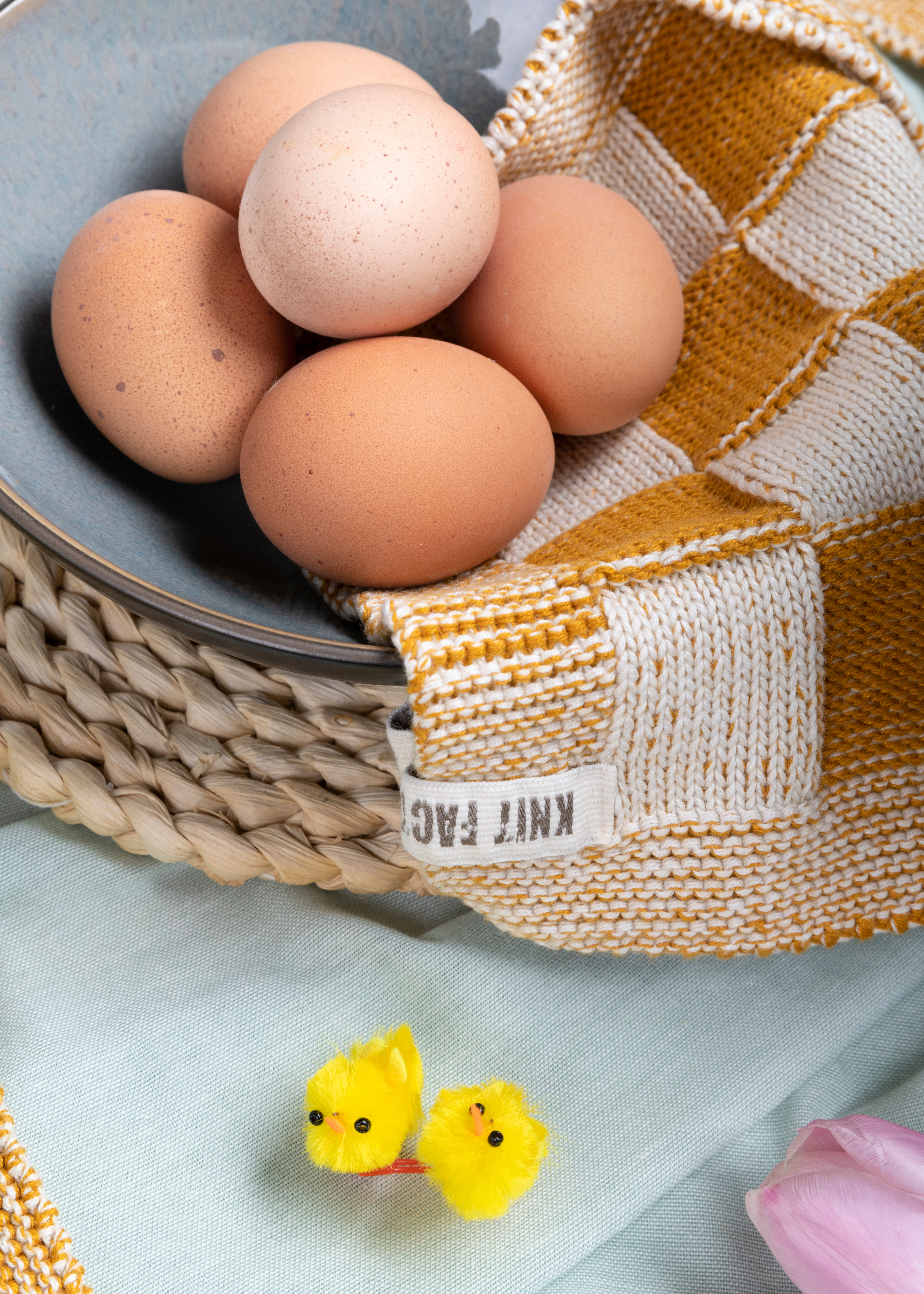 Potholder Block Ecru/Med Grey