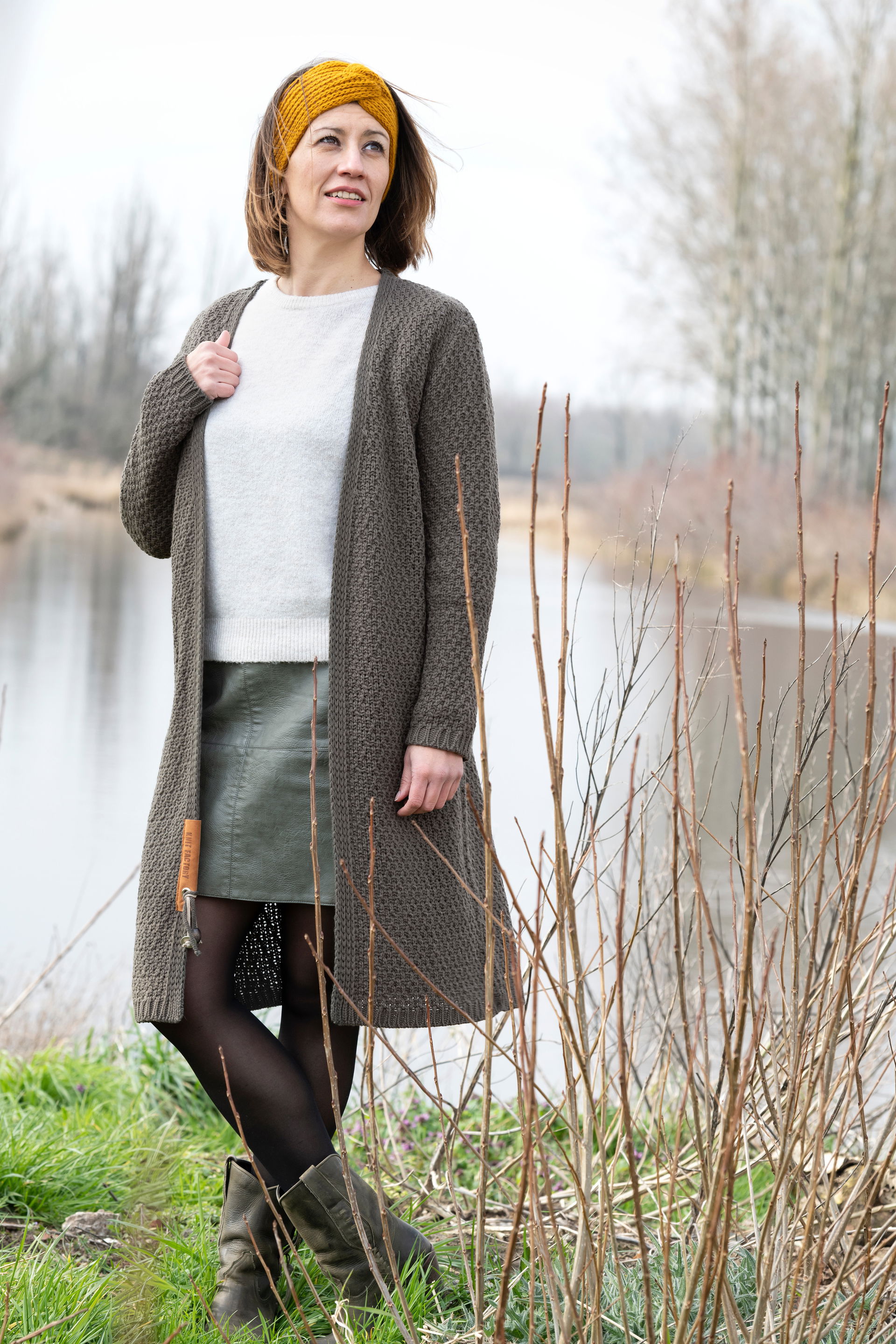 Luna Lange Strickjacke Iced Clay - 36/38