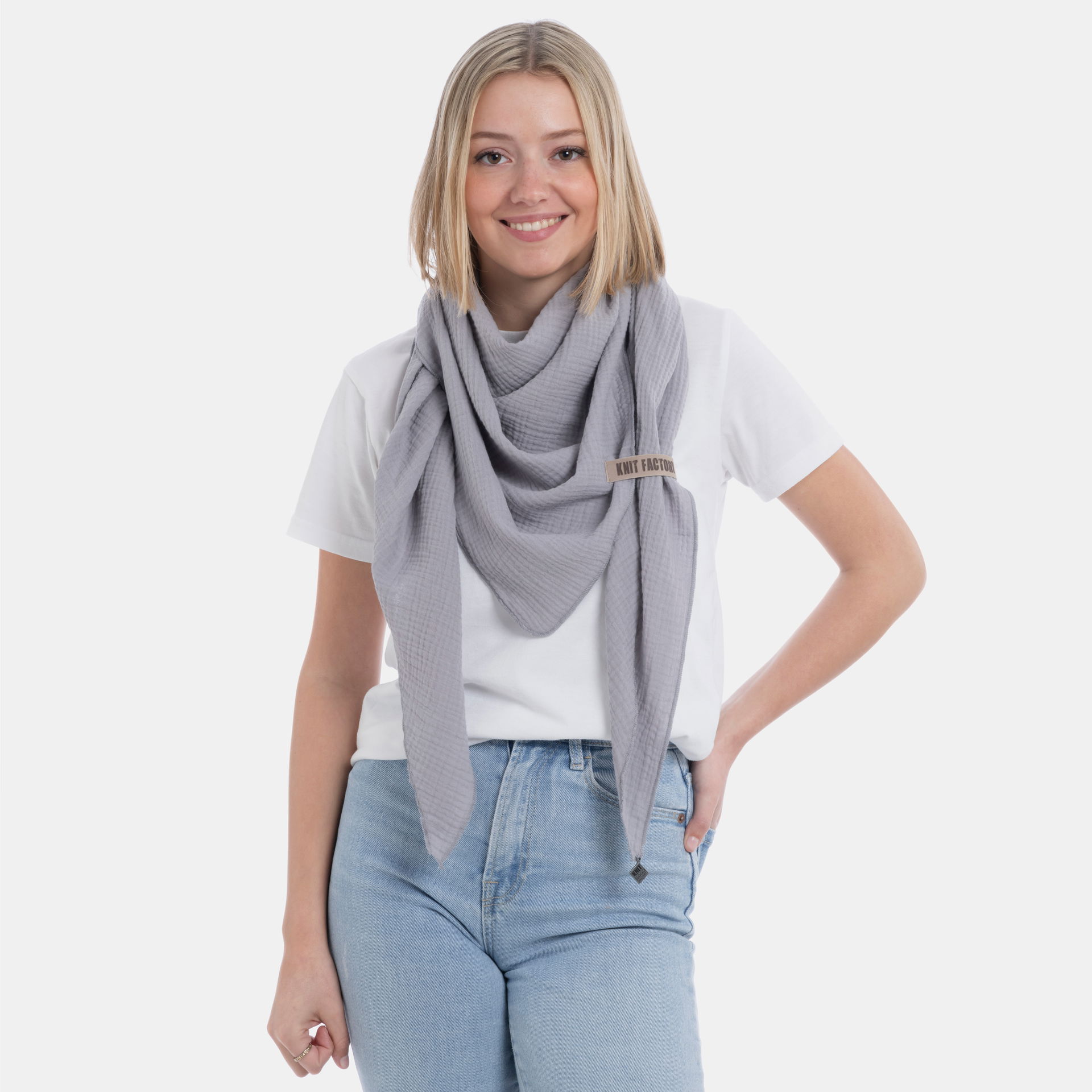 Liv Triangle Scarf Grey