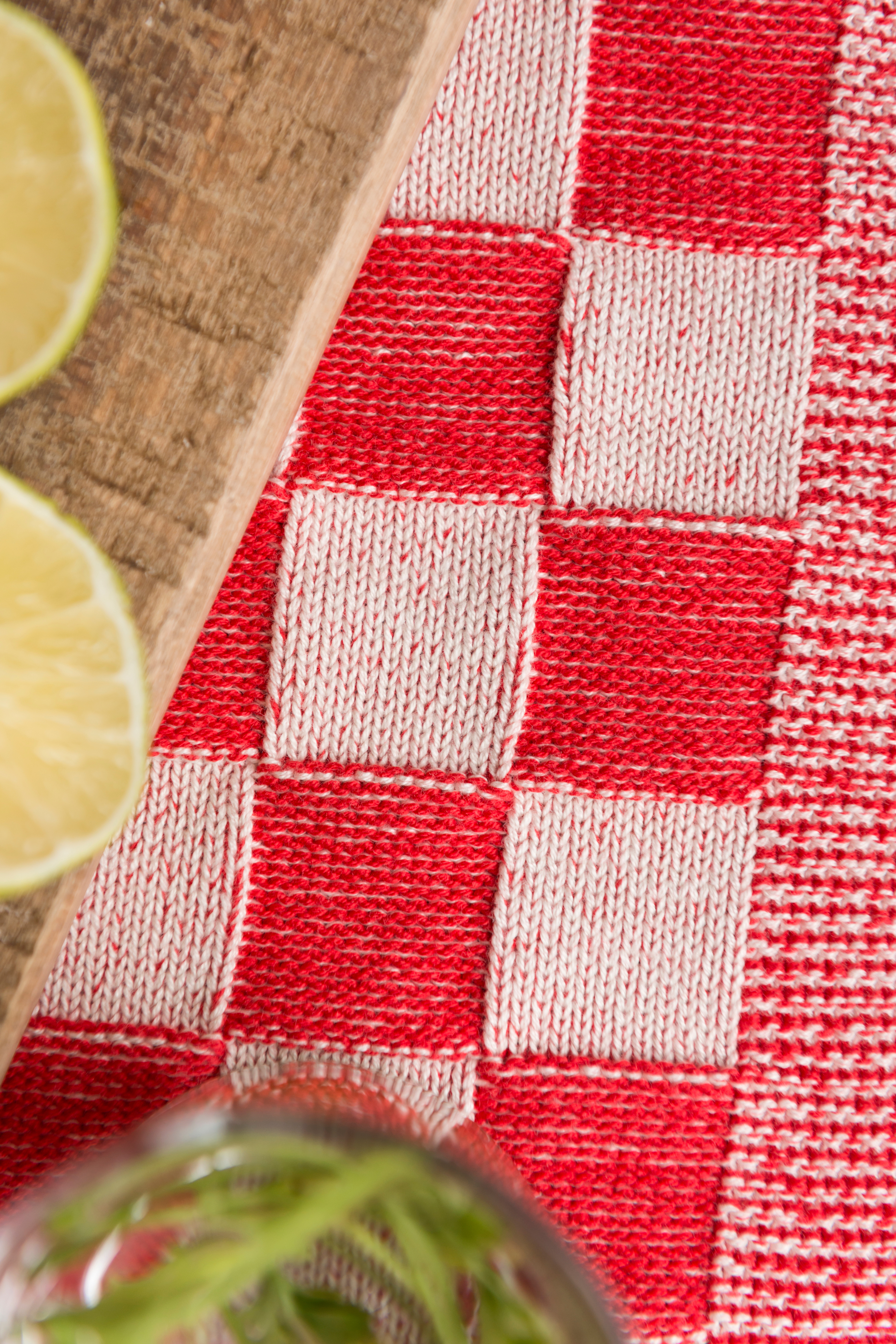 Placemat Block Ecru/Red
