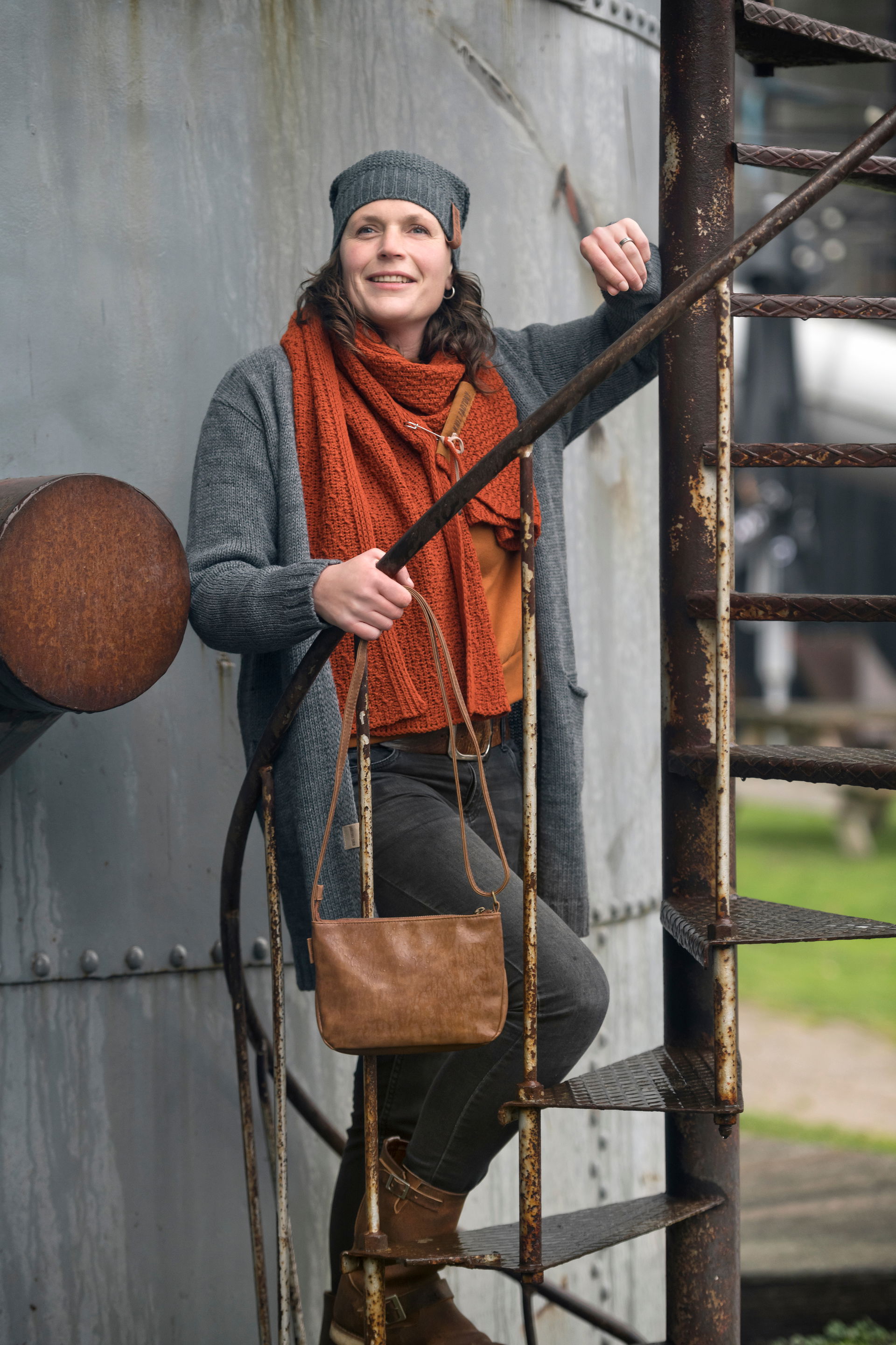 Ruby Gebreid Vest Petrol - 40/42 - Met steekzakken