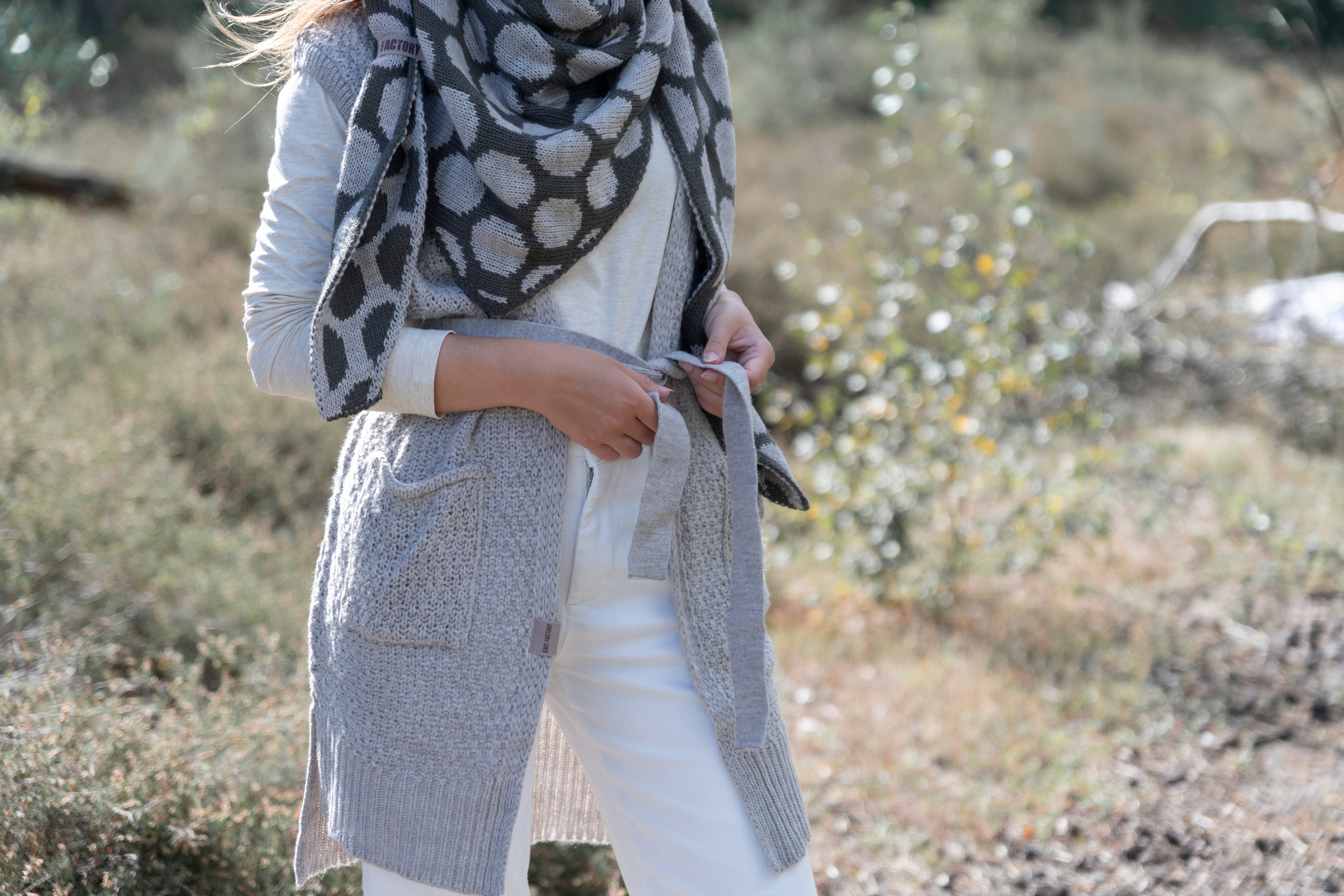 Liva Dreiecksschal Taupe/Iced Clay