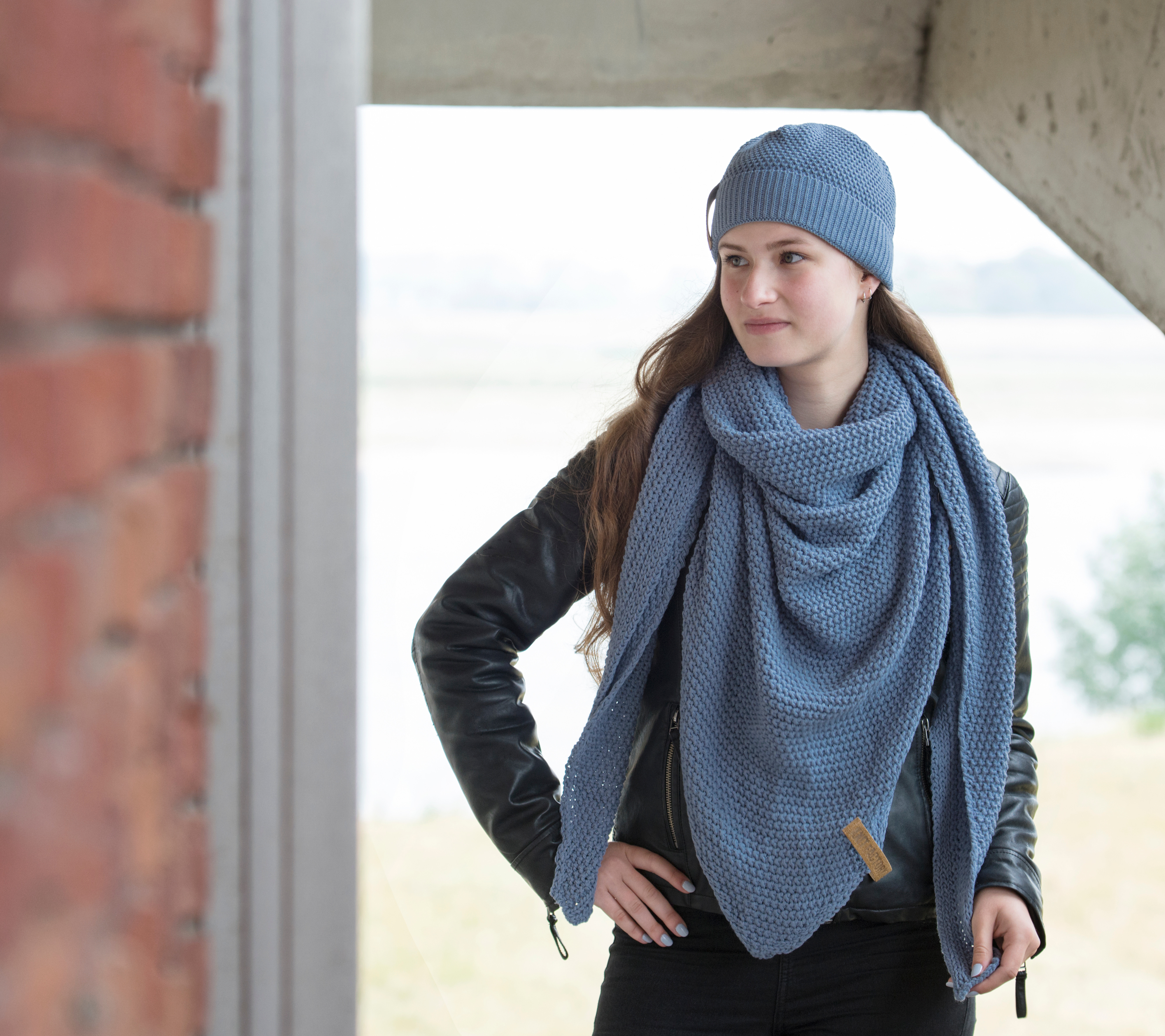 Coco Triangle Scarf Indigo