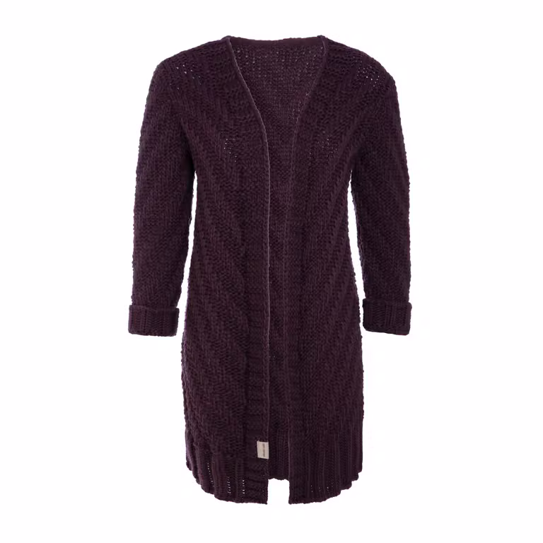 Sally Knitted Cardigan Aubergine - 36/38