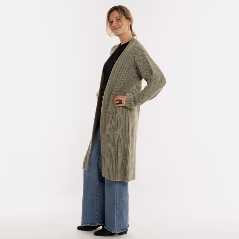 Marlo Long Knitted Cardigan Urban Green - 36/38