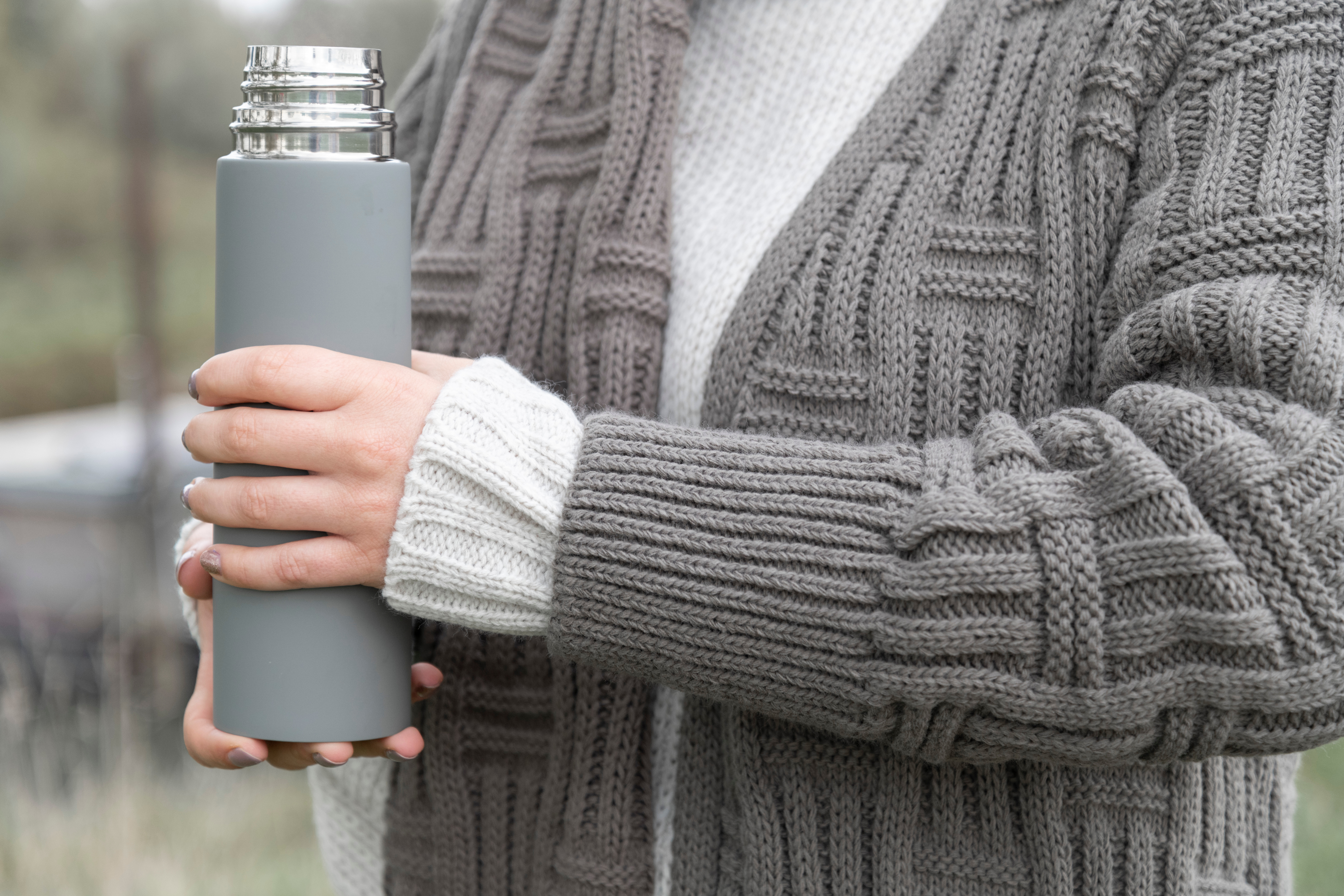Bobby Long Knitted Cardigan Tobacco - 36/38 - With side pockets