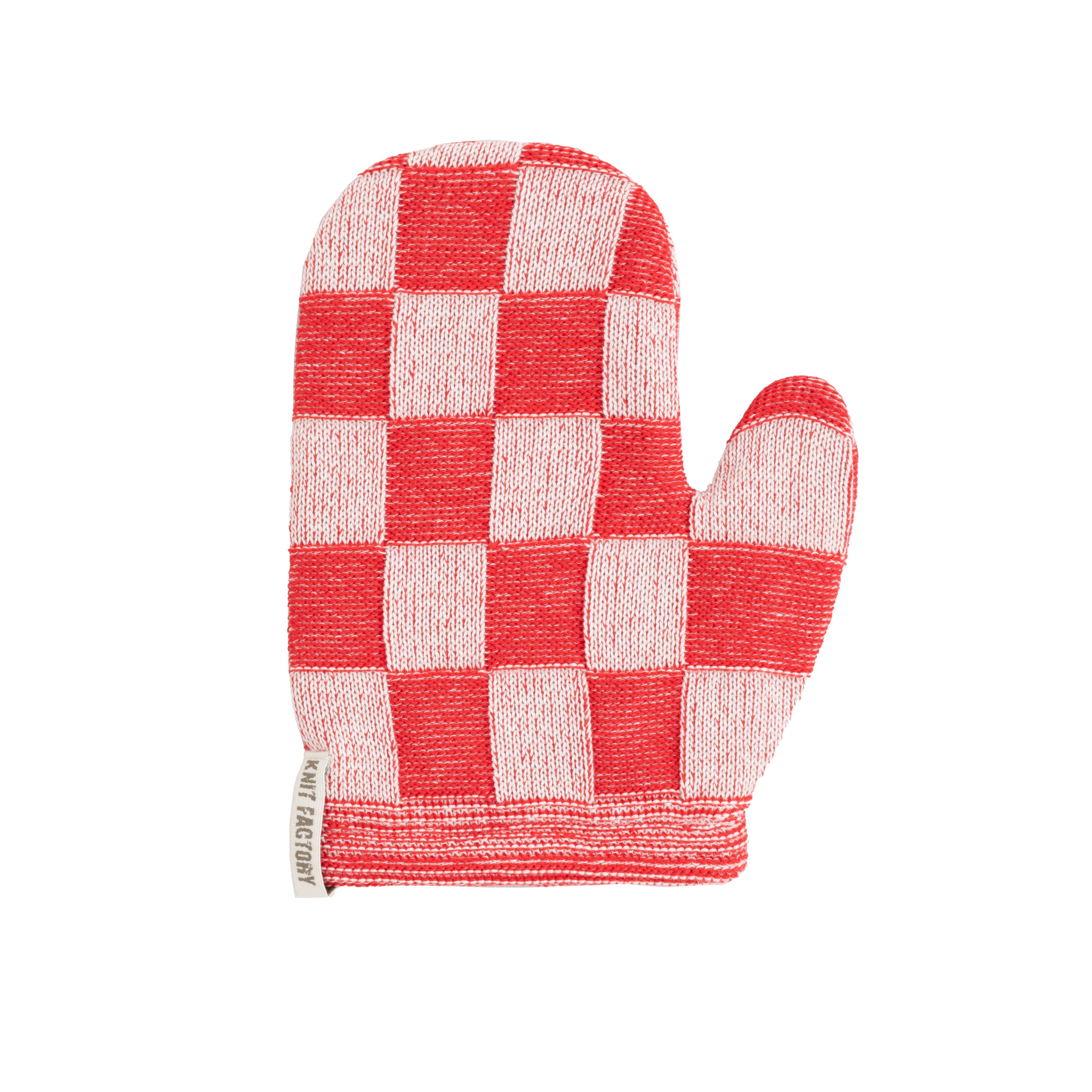 Ofenhandschuh Block Ecru/Rot
