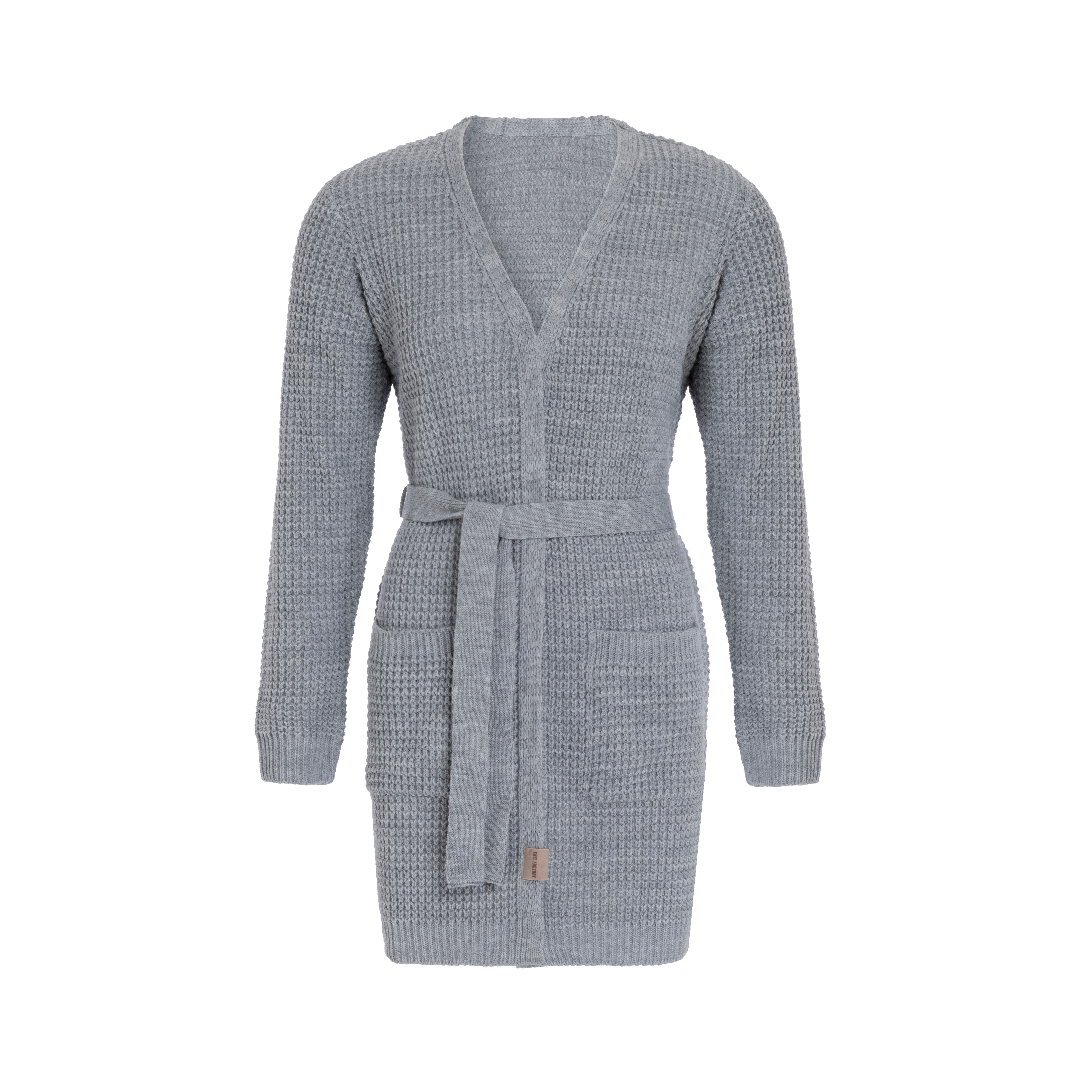 Robin Knitted Cardigan Light Grey  - 36/38 - With side pockets