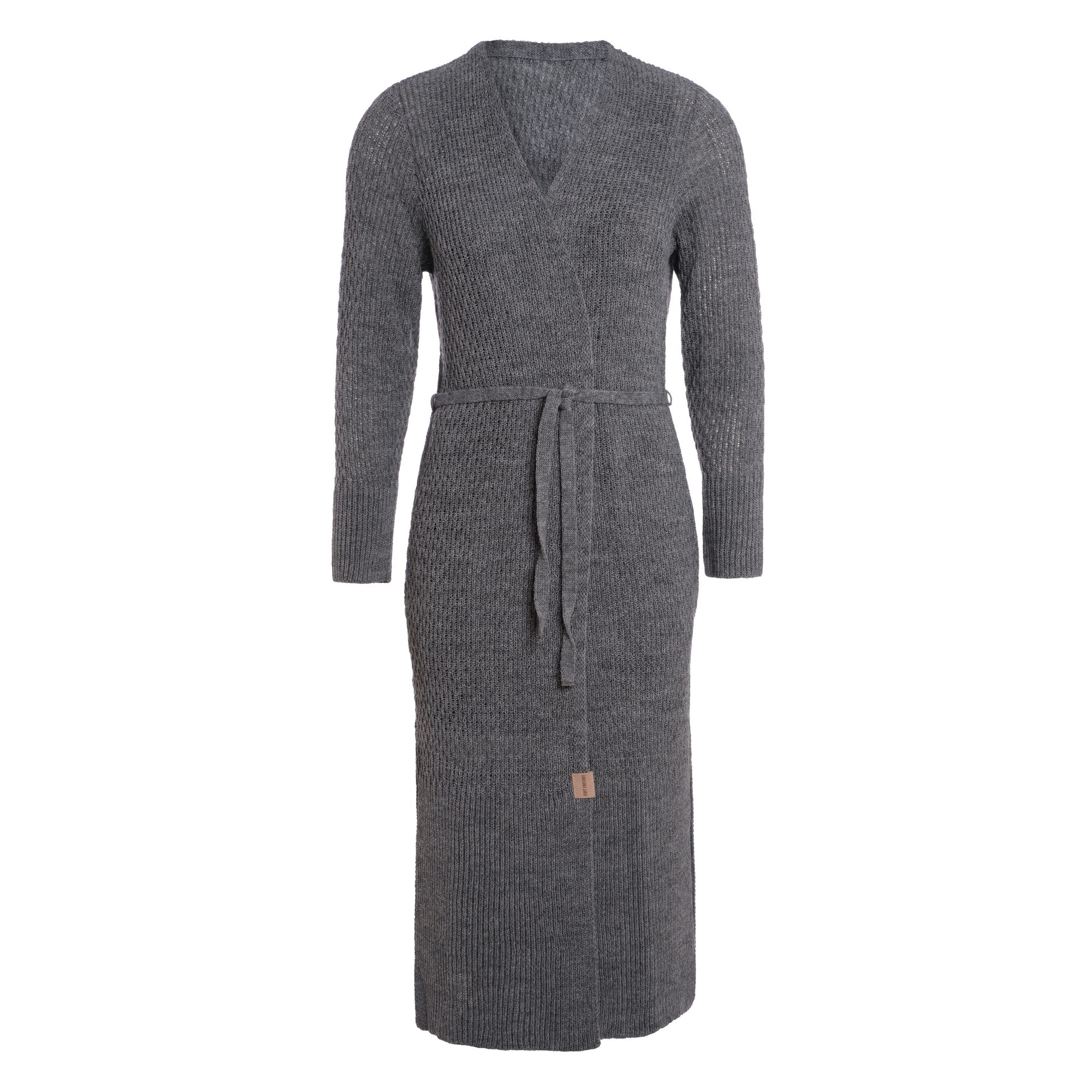 Gina Long Knitted Cardigan Anthracite - 36/38 - With side pockets