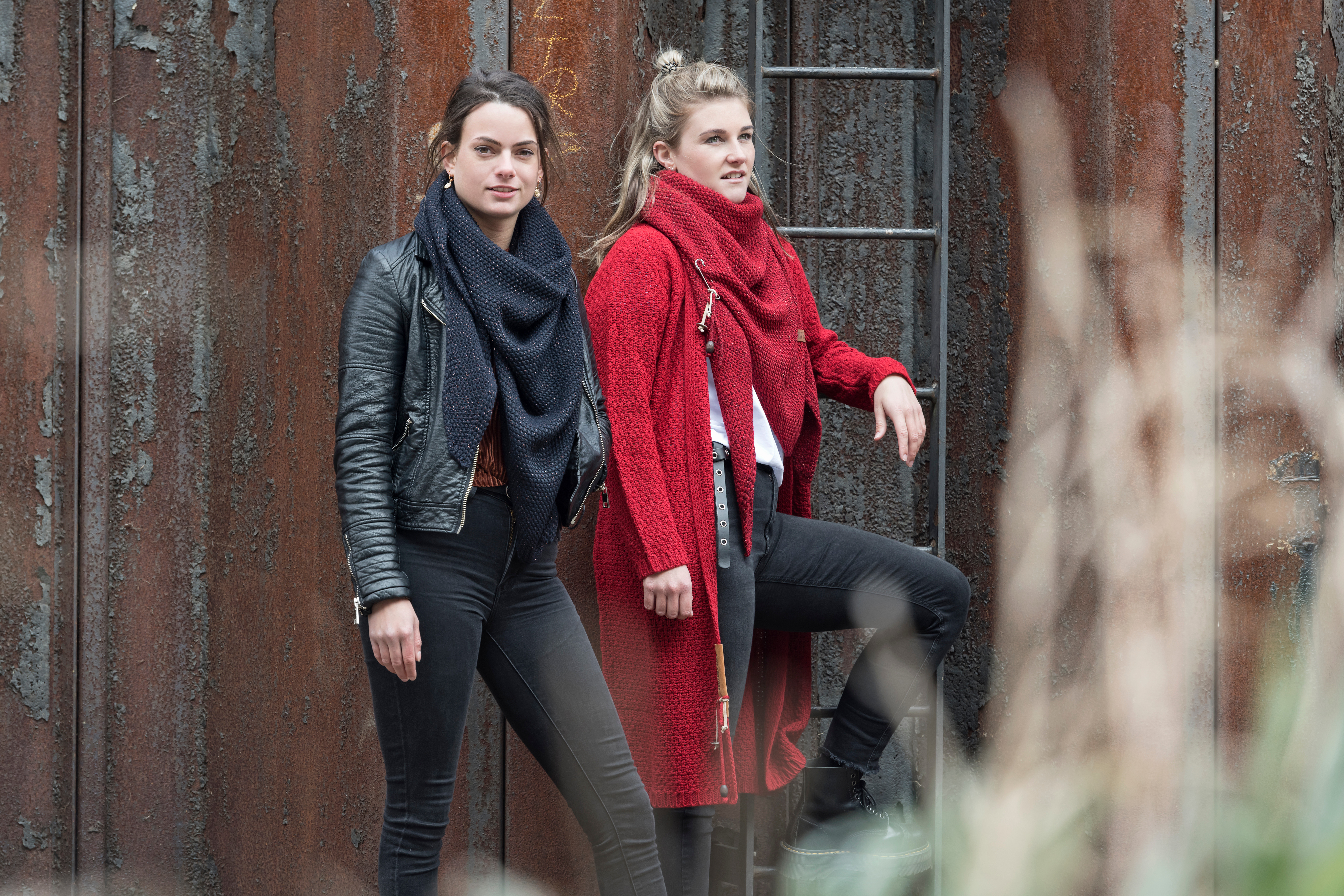 Luna Lange Strickjacke Bordeaux - 36/38