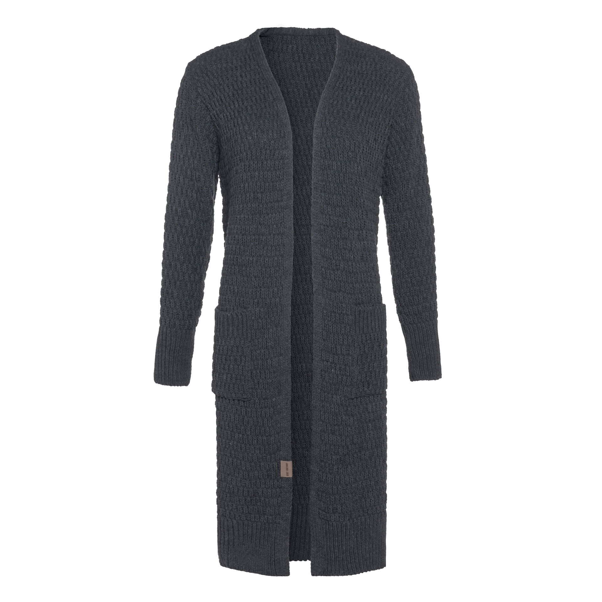 Jaida Long Knitted Cardigan Anthracite - 40/42 - With side pockets