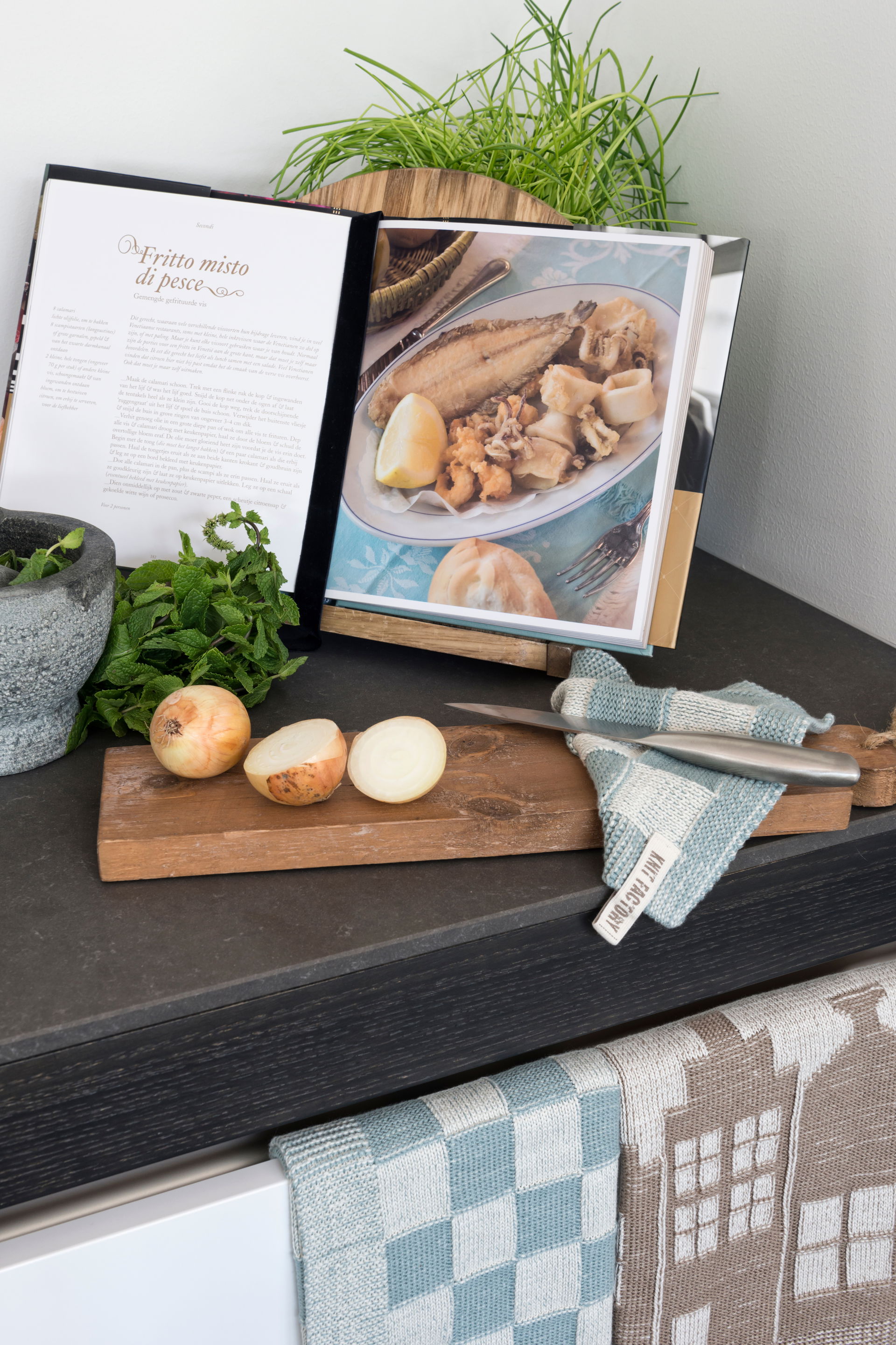 Potholder Block Ecru/Stone Green