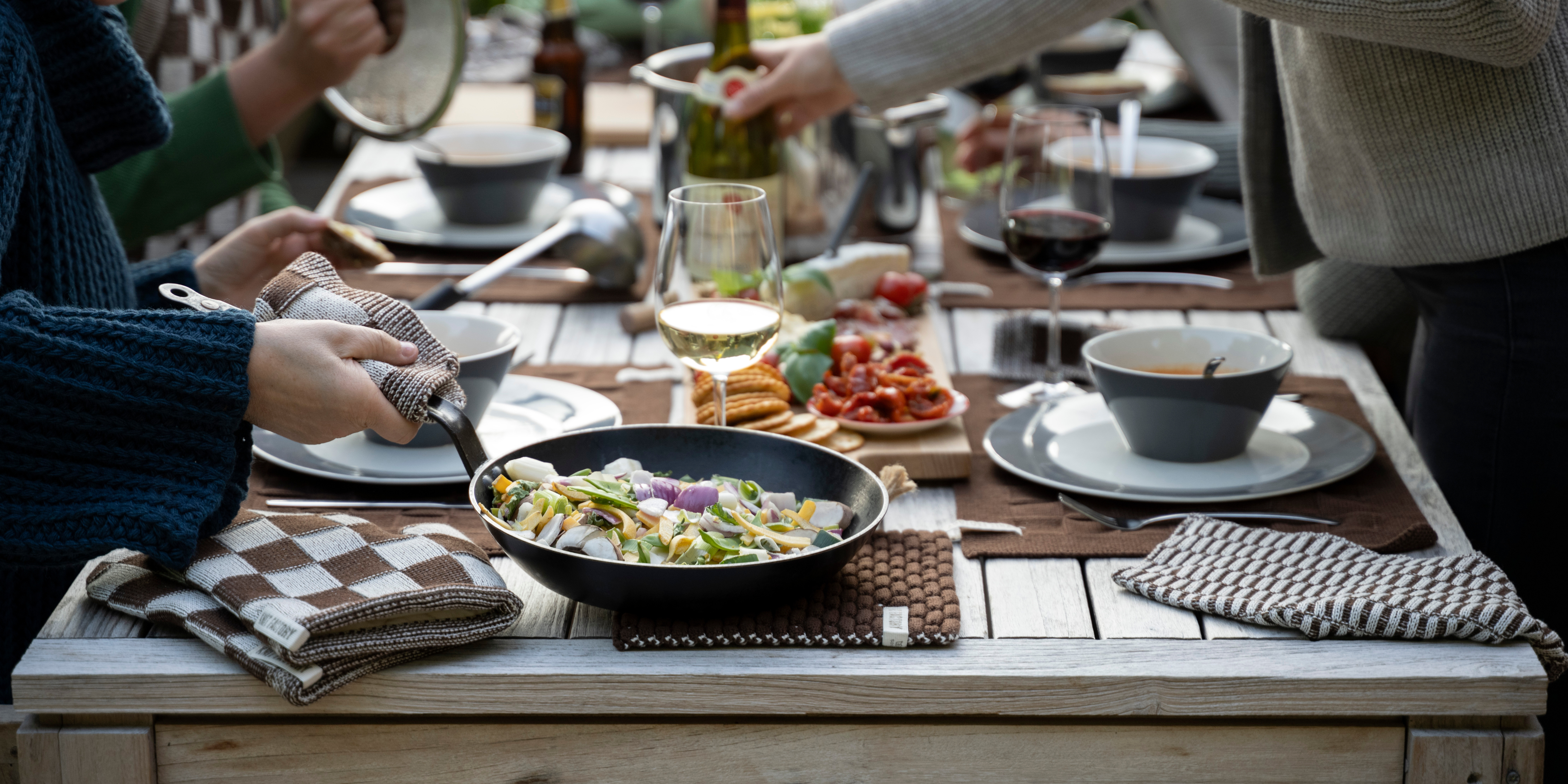 Dishcloth Block Ecru/Taupe