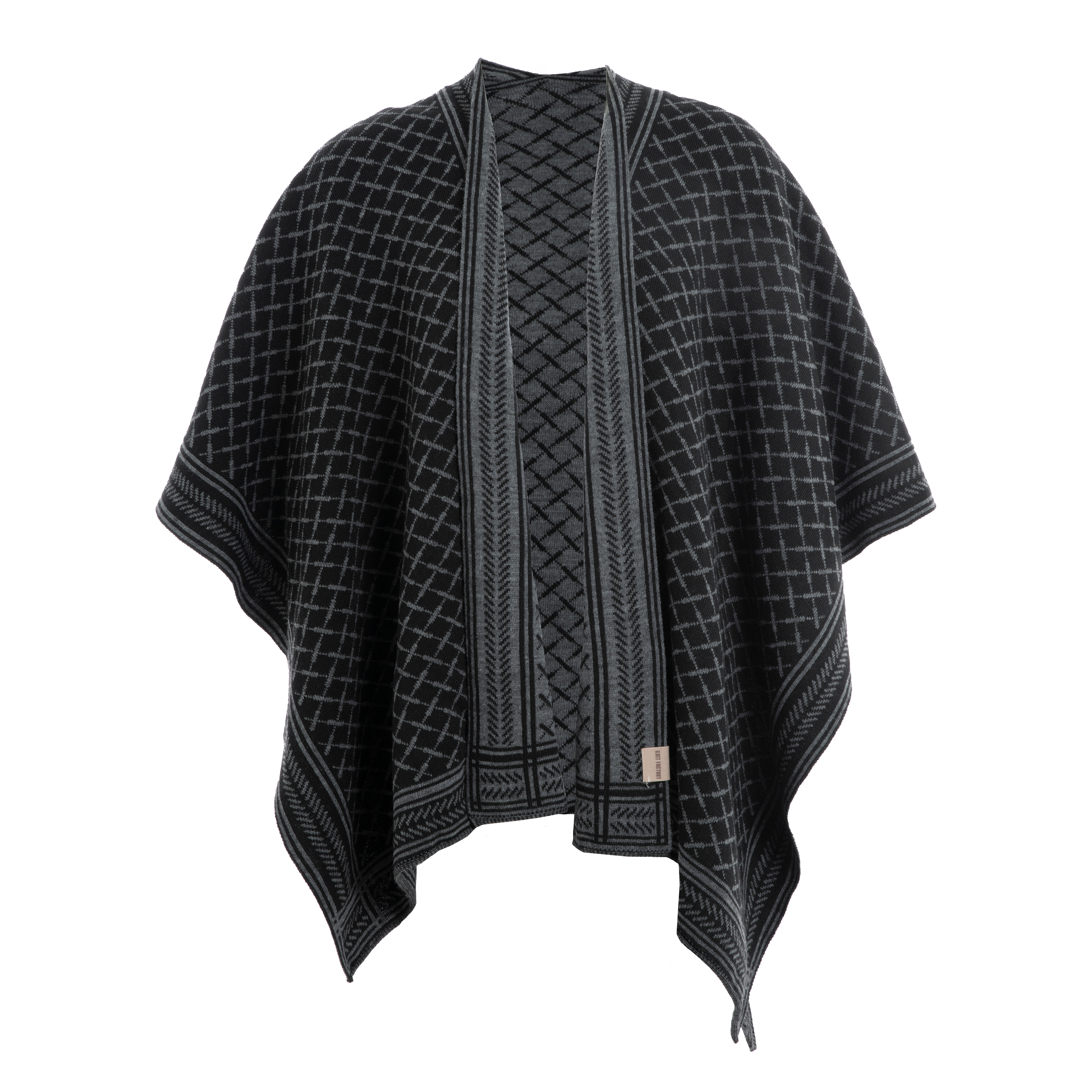 Dusk Poncho Cape Schwarz/Anthrazit