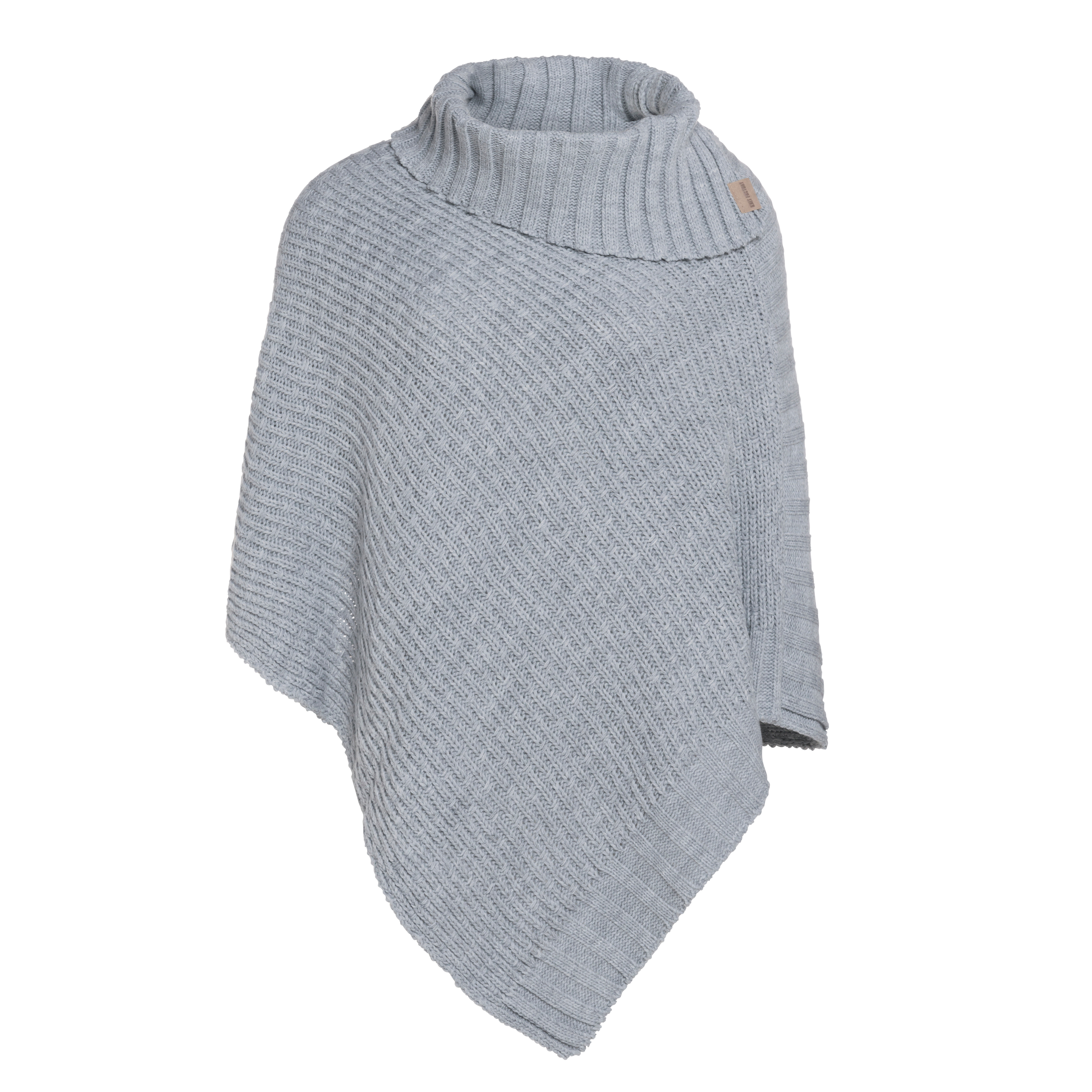 Nicky Knitted Poncho Light Grey