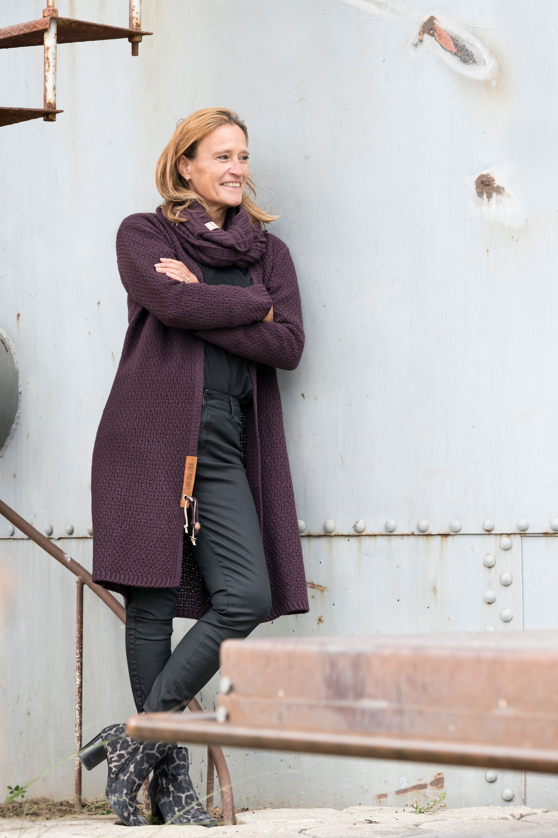 Luna Lange Strickjacke Iced Clay - 36/38