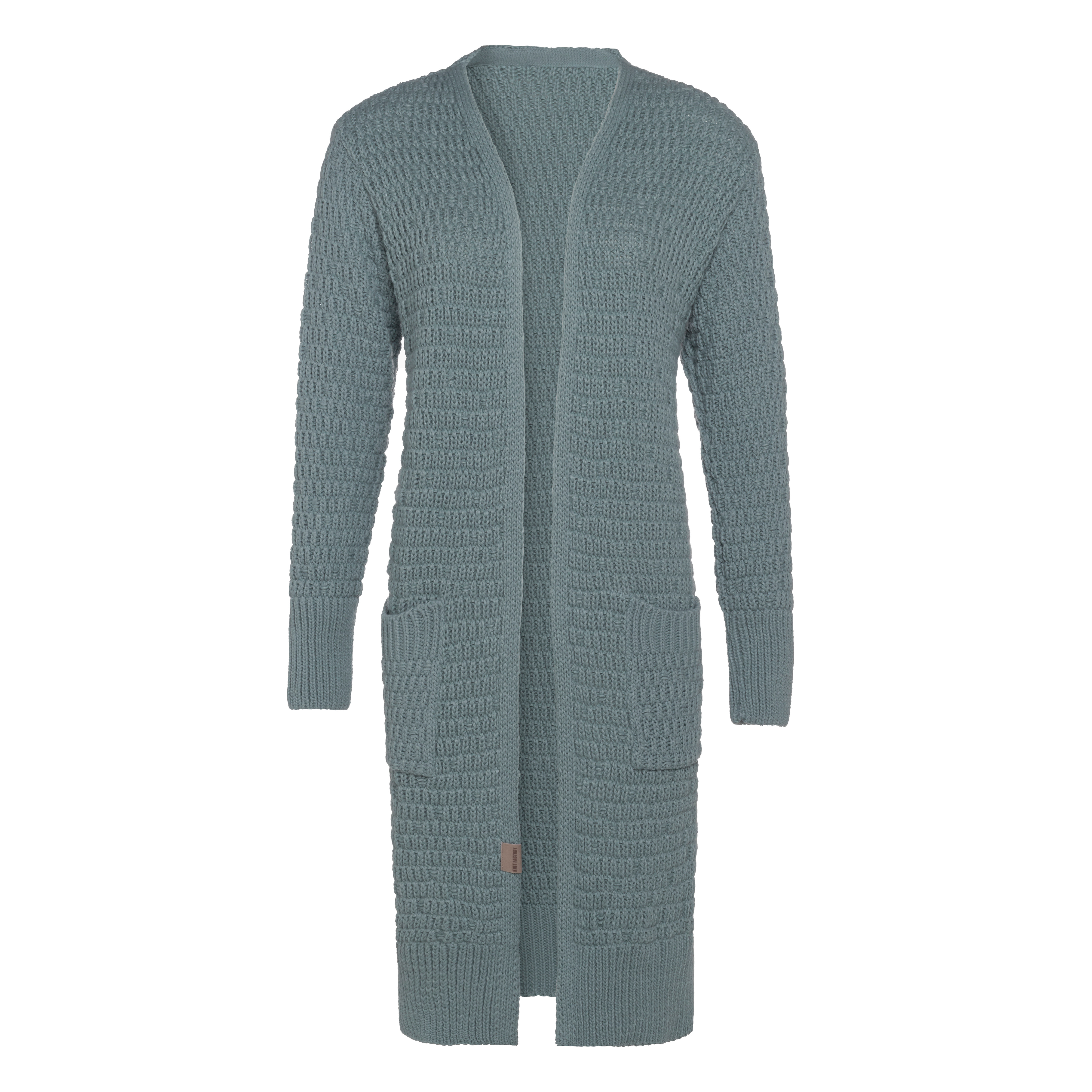 Jaida Long Knitted Cardigan Stone Green - 40/42 - With side pockets
