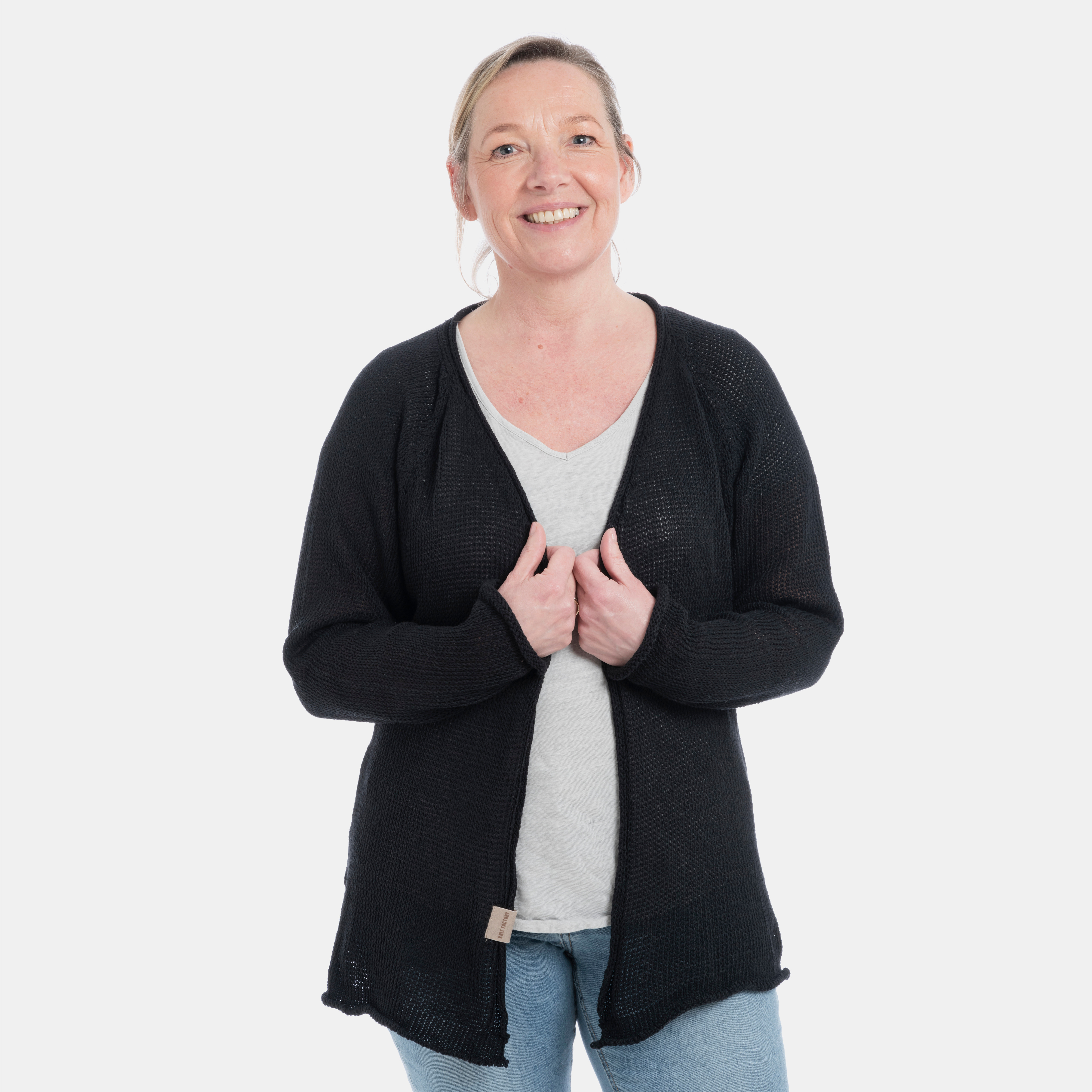 Jasmin Kort Gebreid Vest Zwart - 36/38
