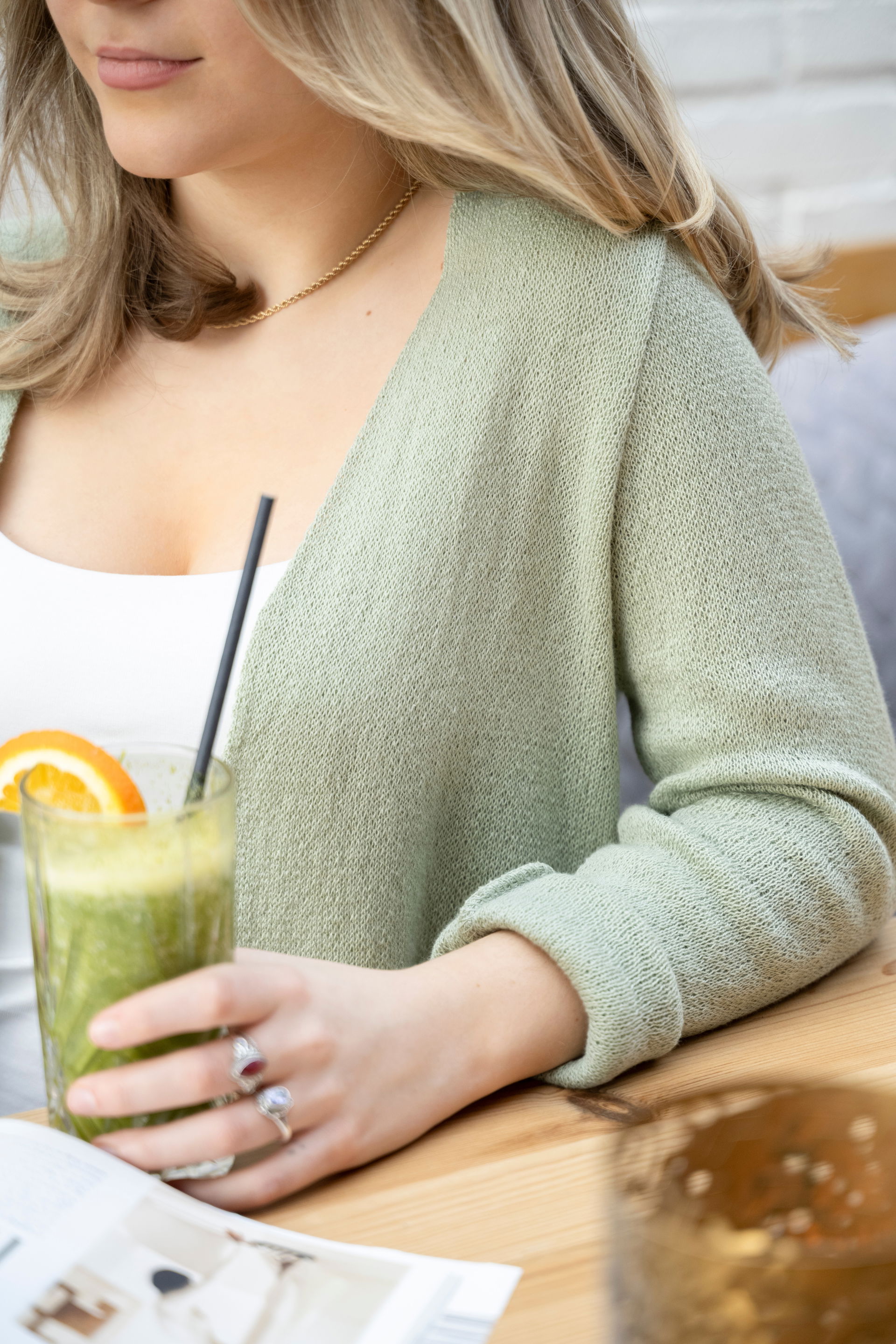 Ella Short Knitted Cardigan Apricot - 36/38