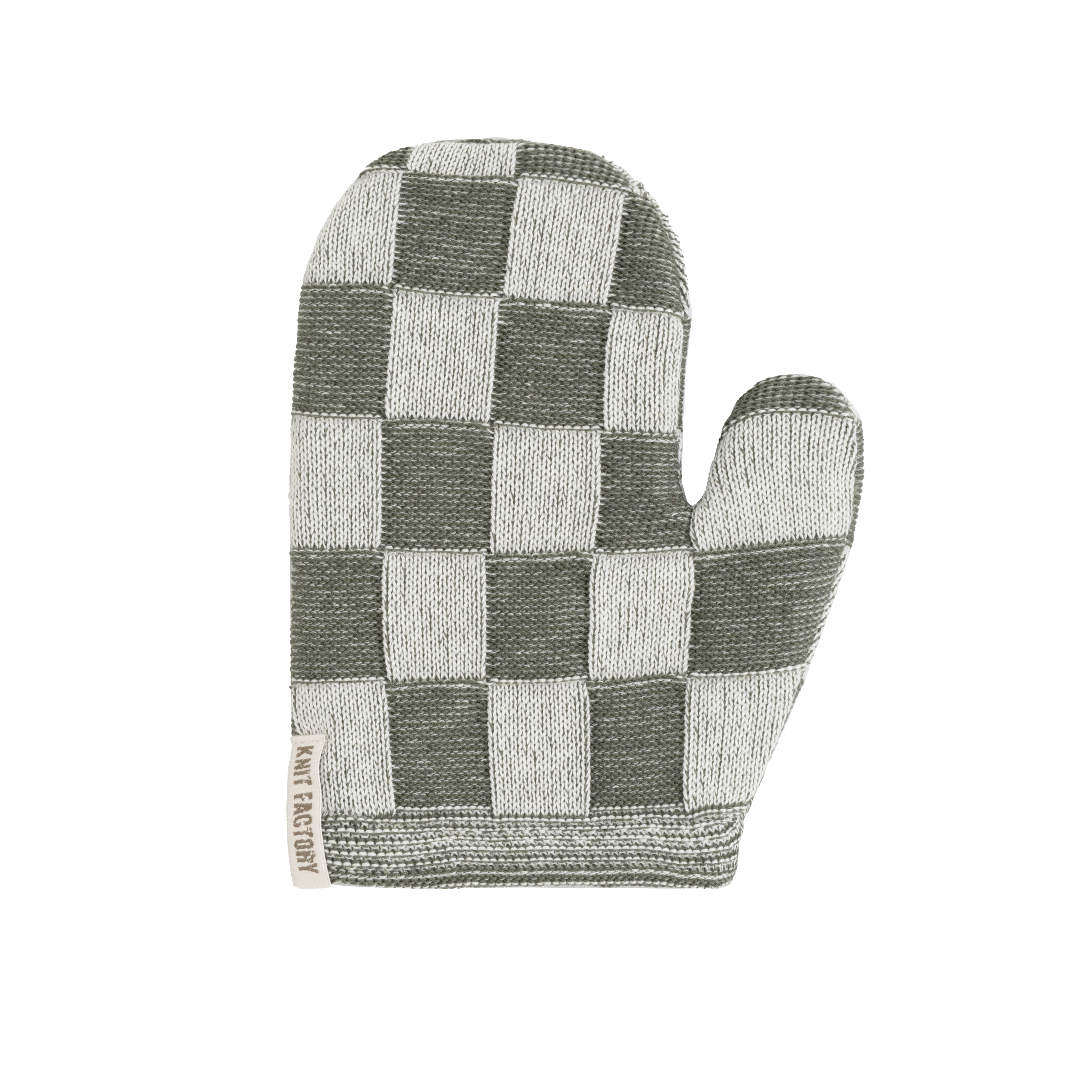 Ofenhandschuh Block Ecru/Khaki