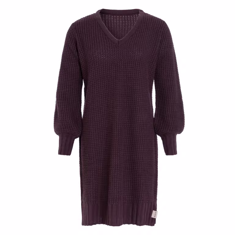 Robin Strickkleid Aubergine - 36/38 - V-Ausschnitt