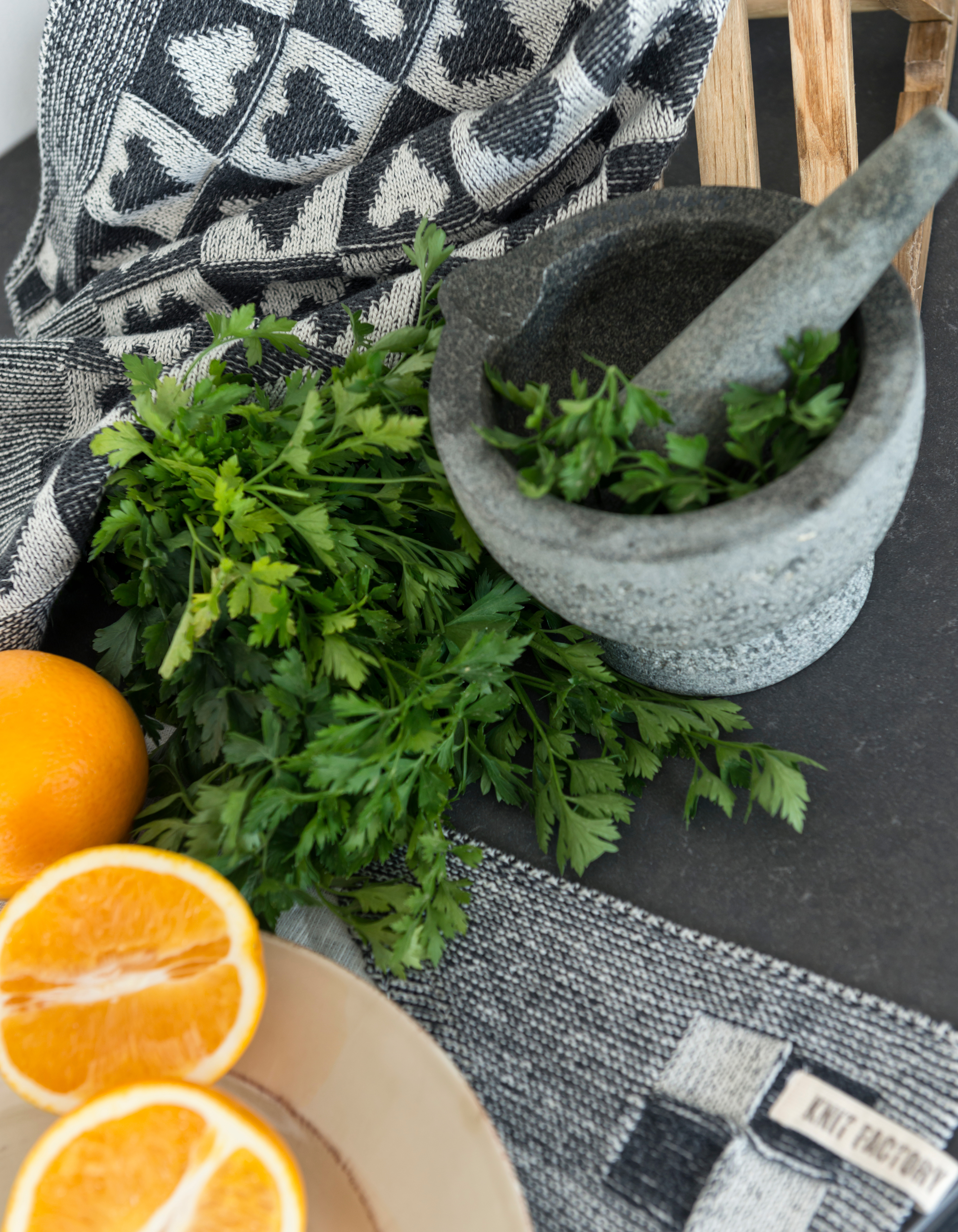 Tea-towel Block Ecru/Anthracite