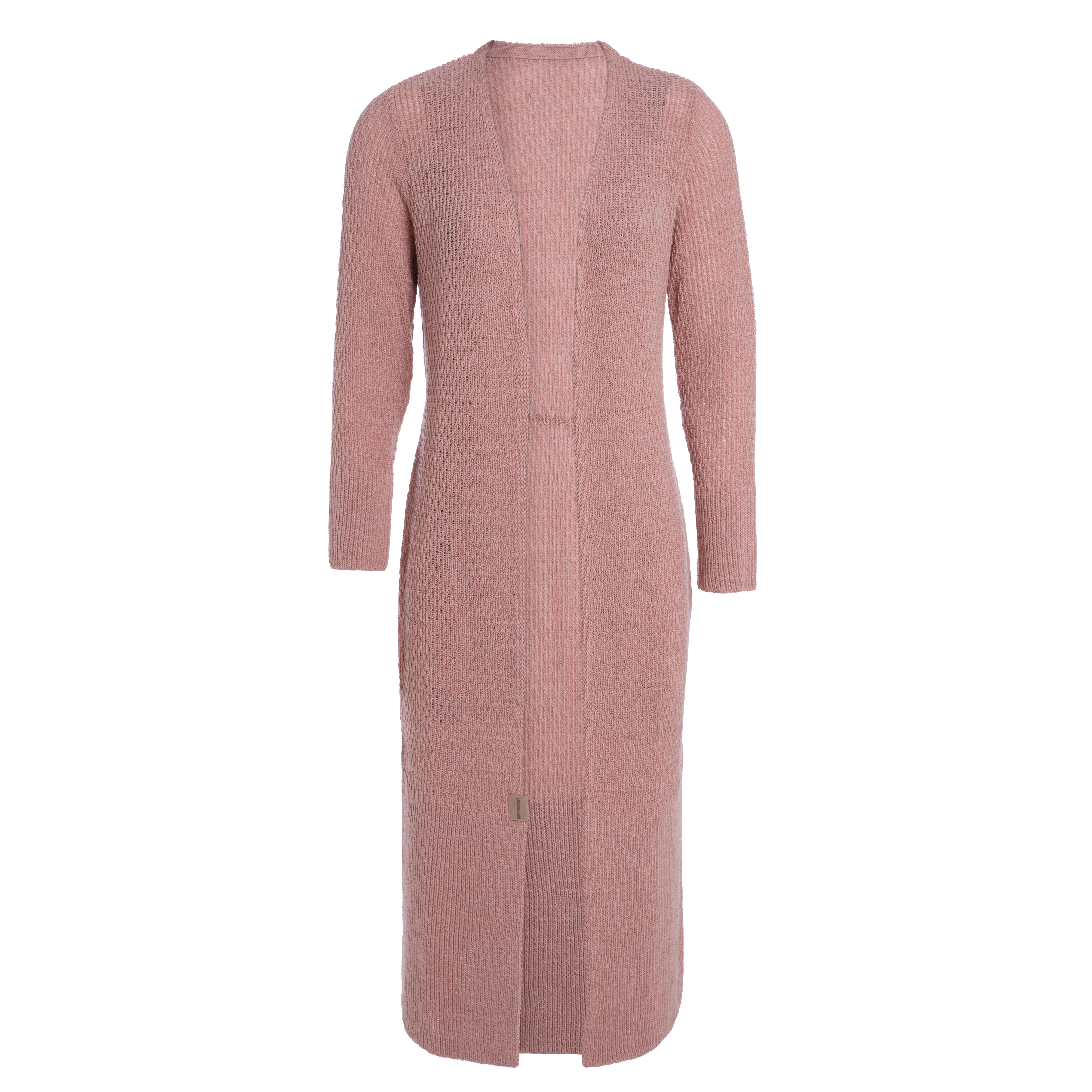 Gina Long Knitted Cardigan Old Pink - 40/42 - With side pockets Gina Long Knitted Cardigan Old Pink - 40/42 - With side pockets