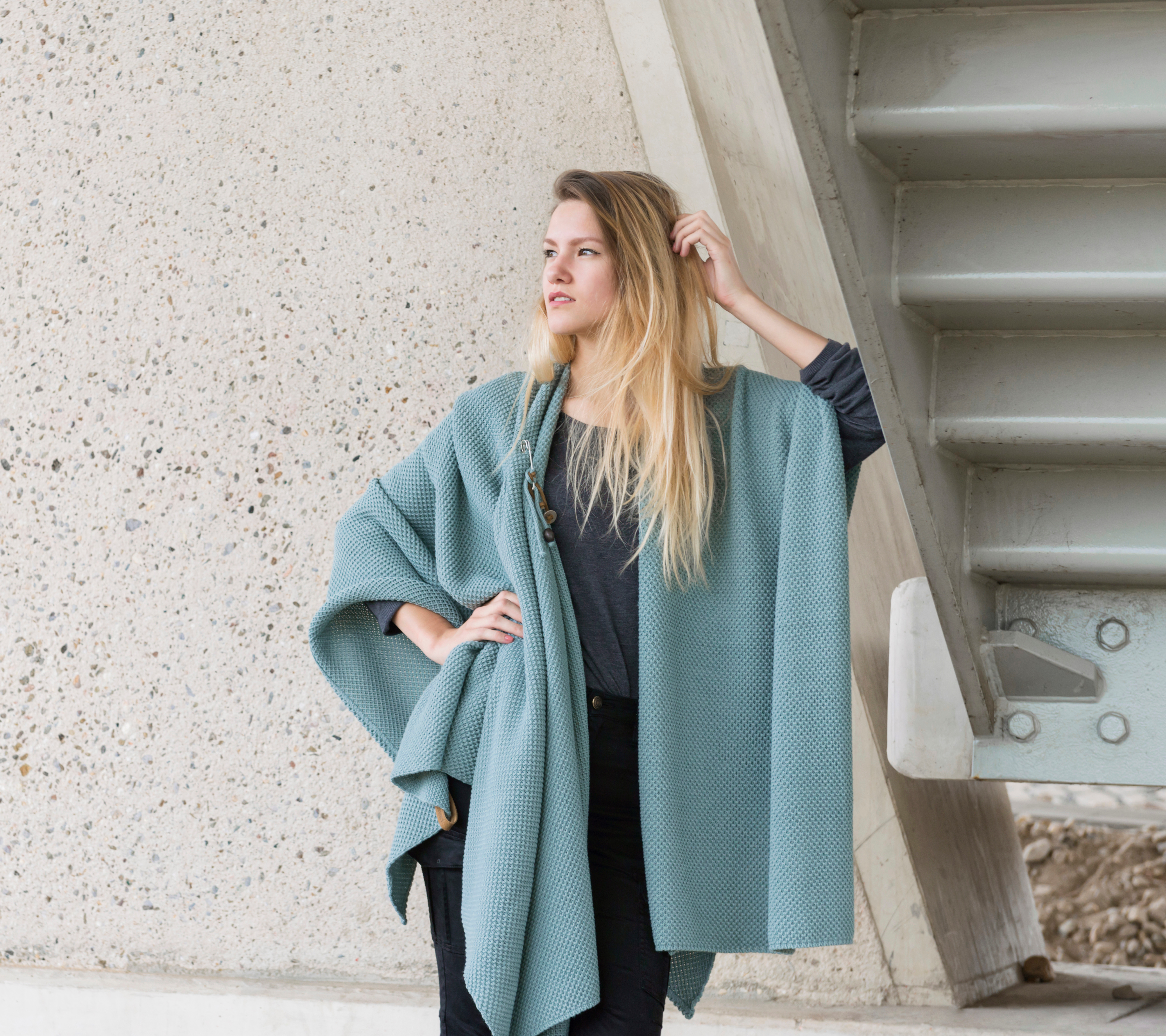 Jazz Shawl Wrap Stone Green