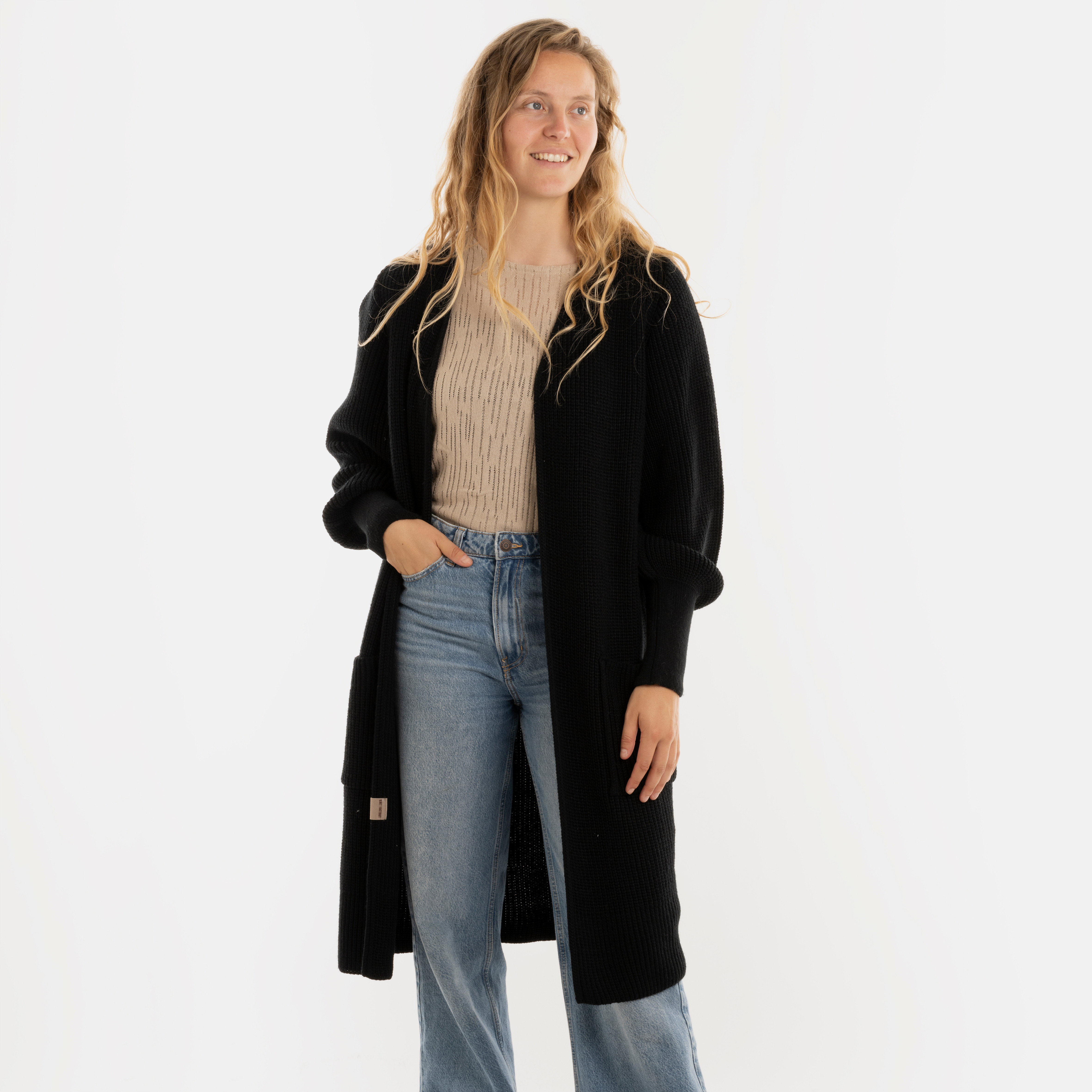 Patty Lange Strickjacke Schwarz - 36/38