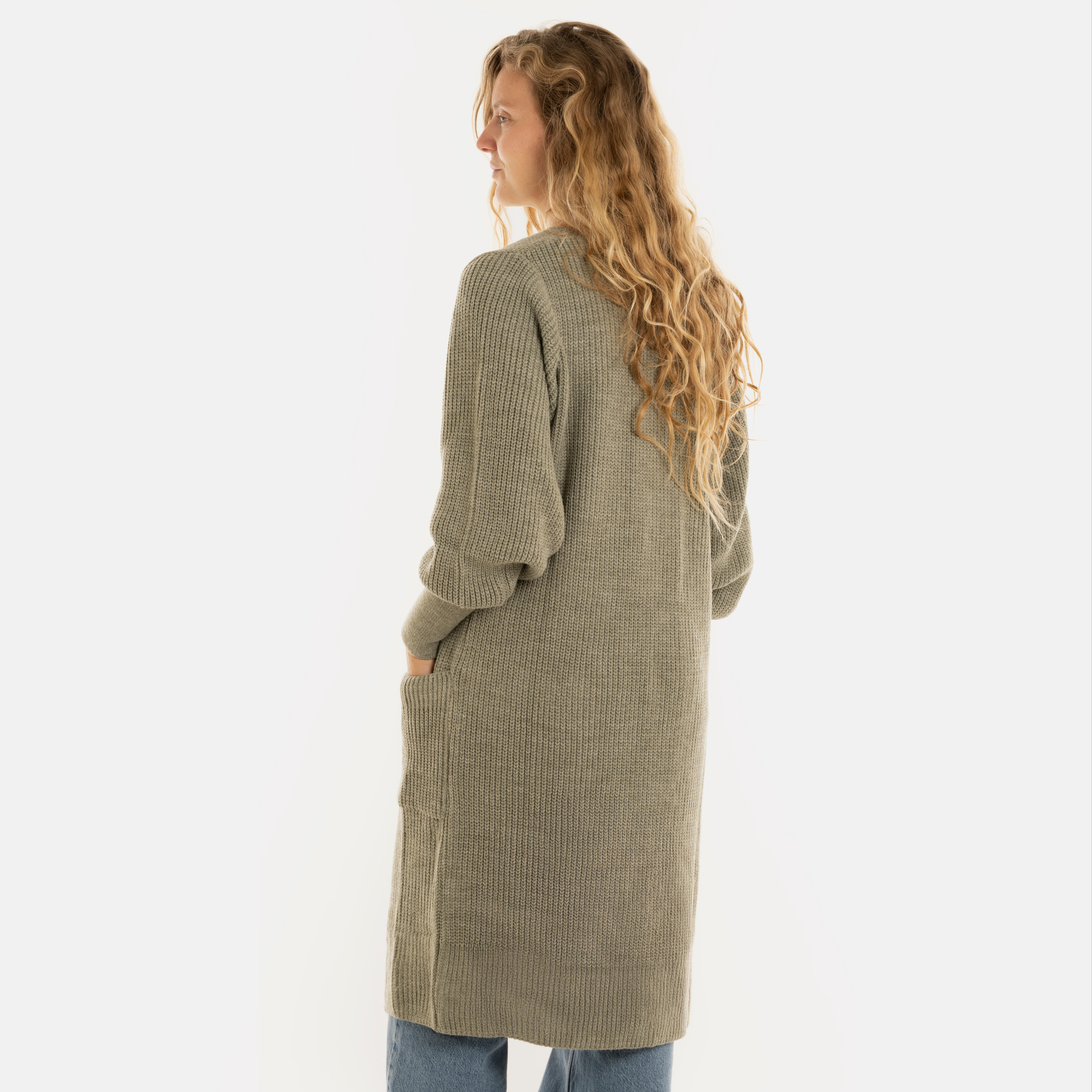Patty Long Knitted Cardigan Urban Green - 36/38