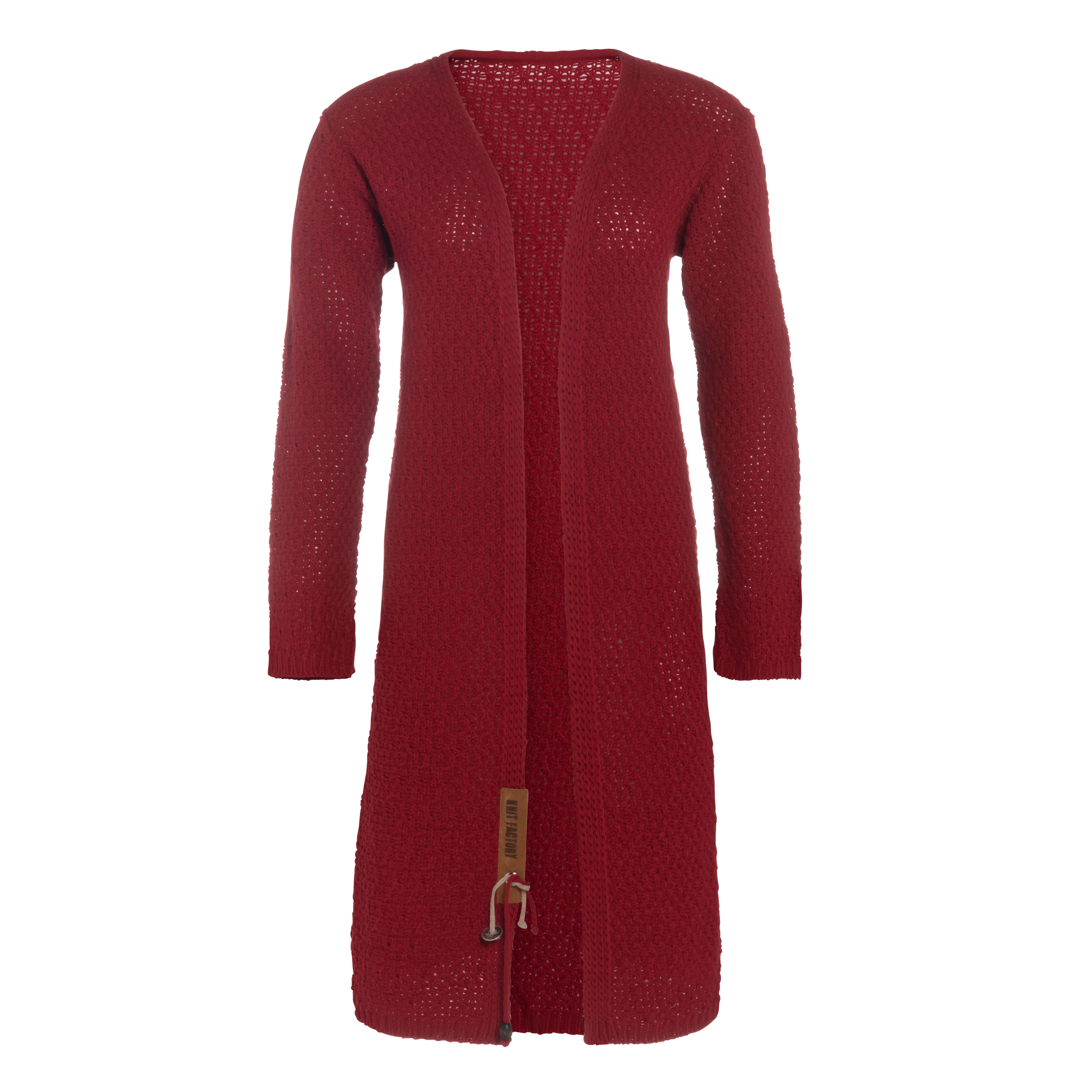 Luna Lange Strickjacke Bordeaux - 36/38