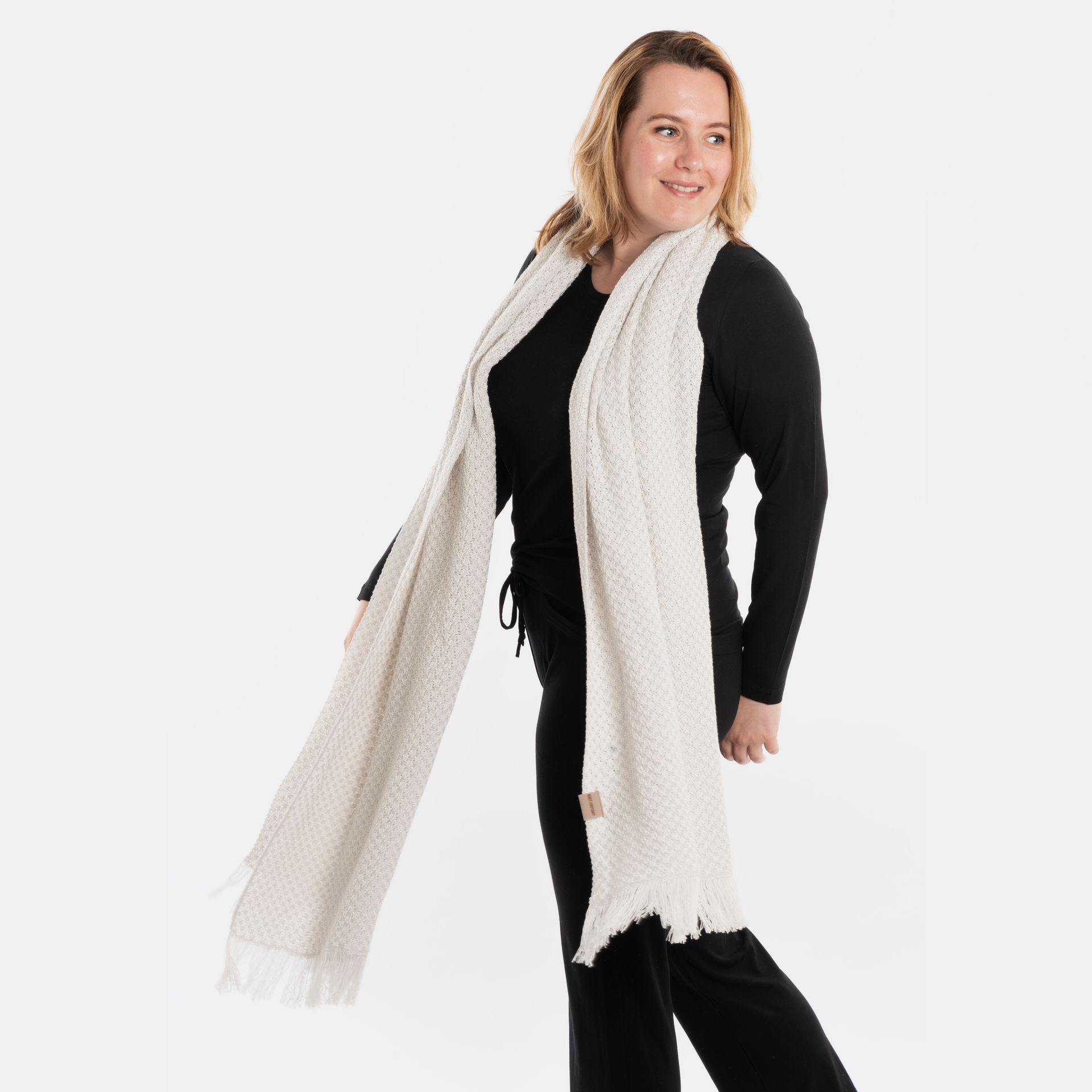 Astre Sjaal Bright Grey/Off White