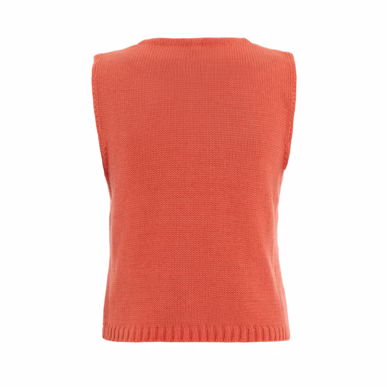 Lumi Gebreid Gilet Sunset Orange - 36/38