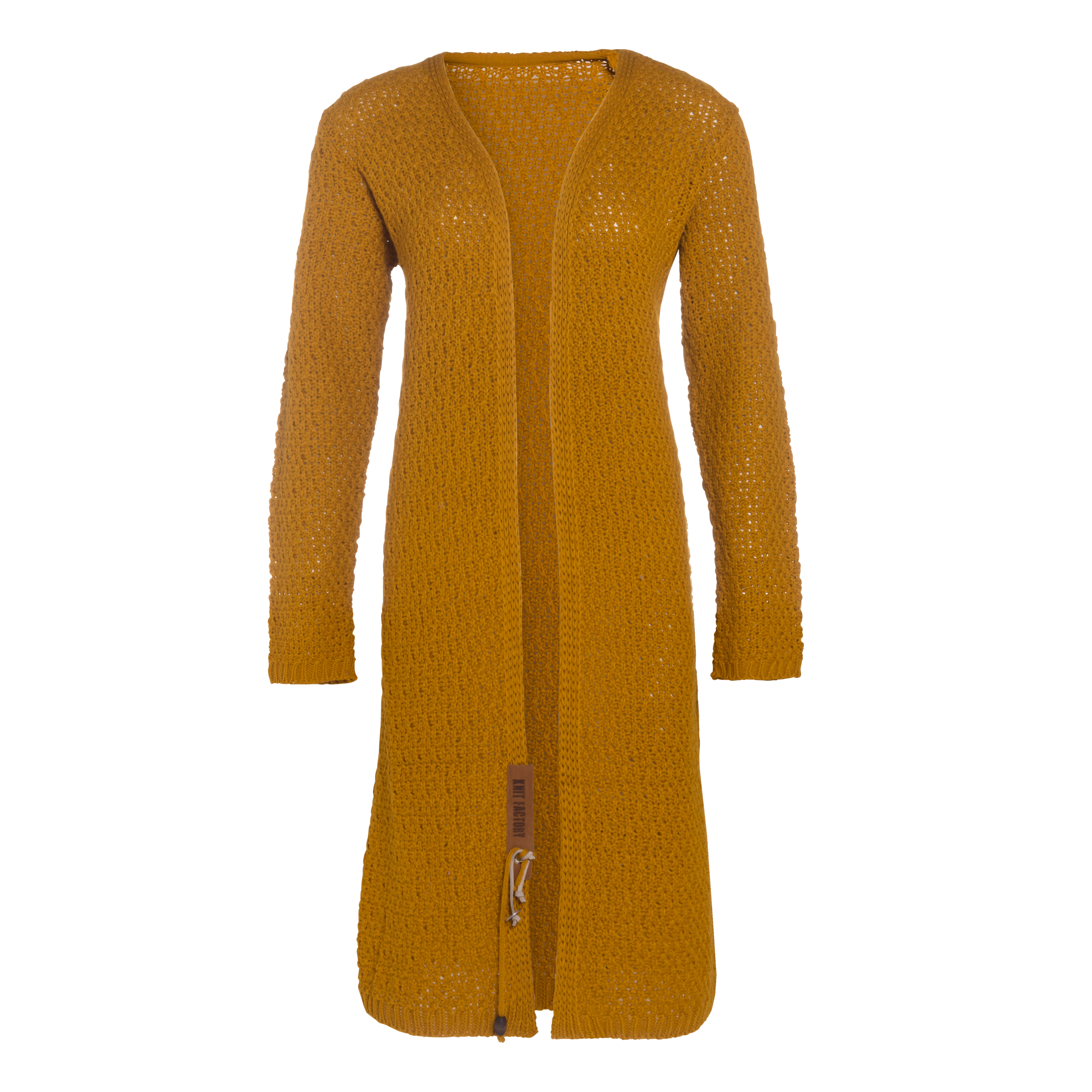 Luna Long Knitted Cardigan Ochre - 50/52
